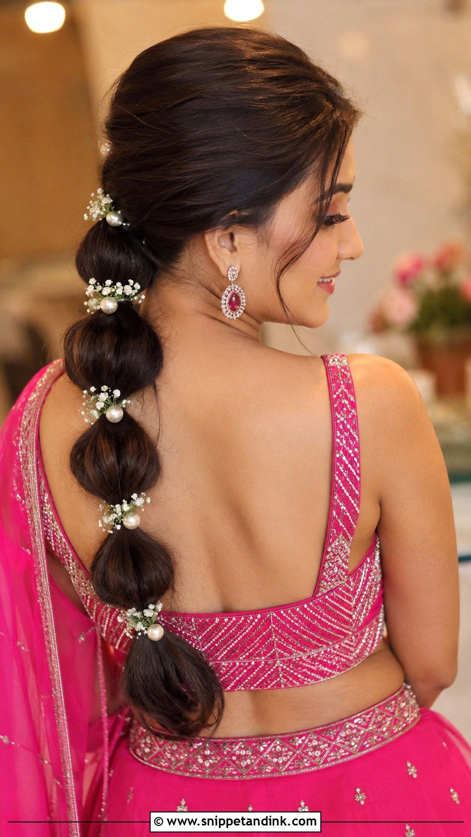 Bubble Braid Ponytail - Snippet and Ink - 25 Desi Wedding Hairstyles