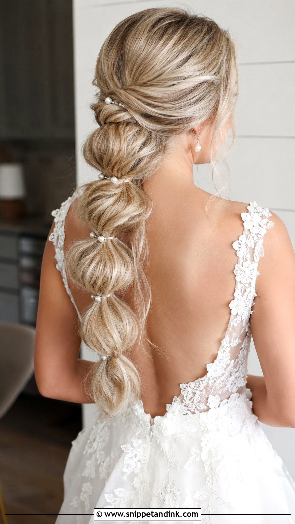 Bubble Braid Wedding Hairstyle for Medium Hair - Snippet and Ink - 20 Wedding Hair Styles Medium Hair