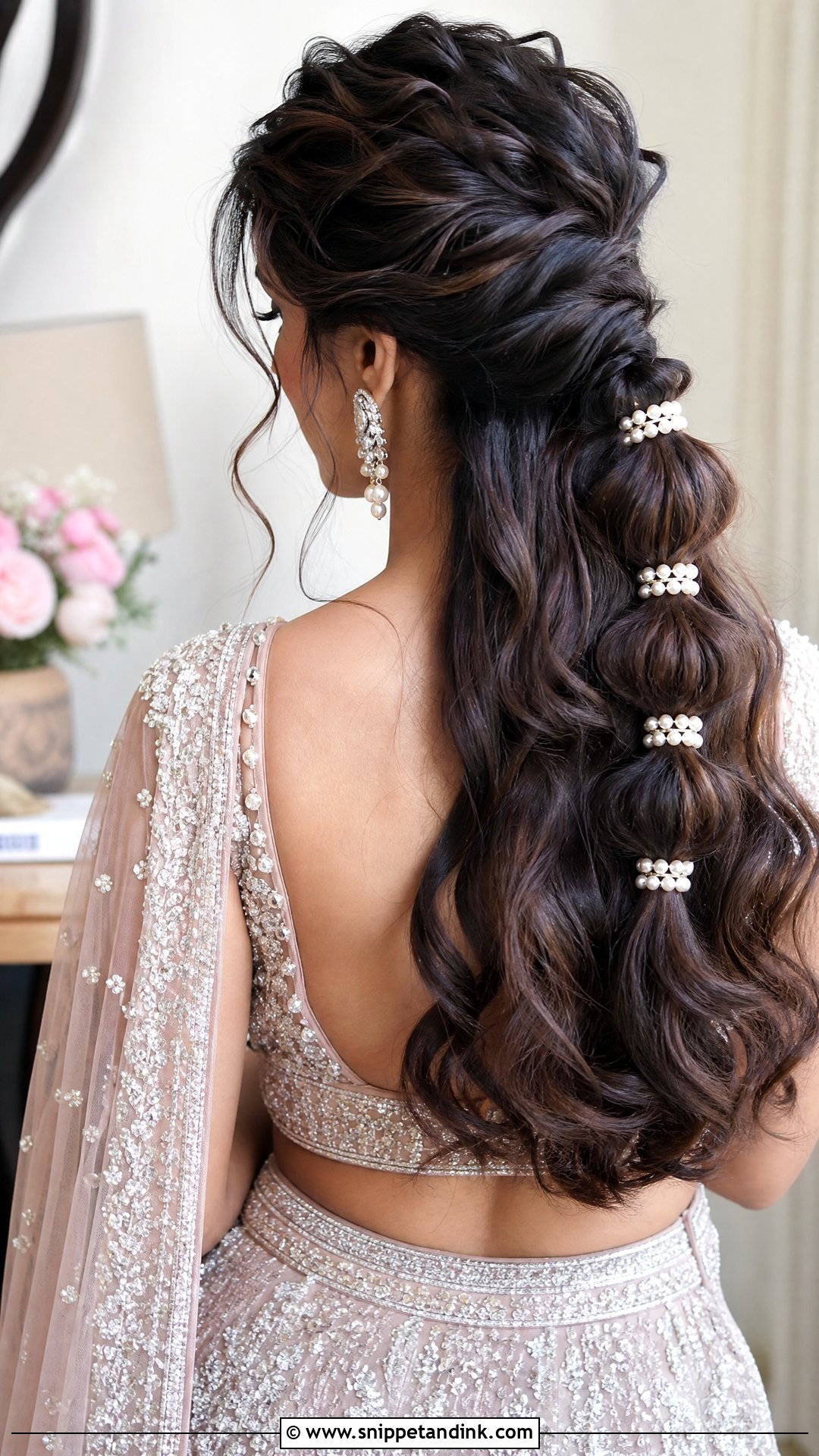 Bubble Braid With Beachy Waves - Snippet and Ink - 20 Desi Bridal Hairstyles