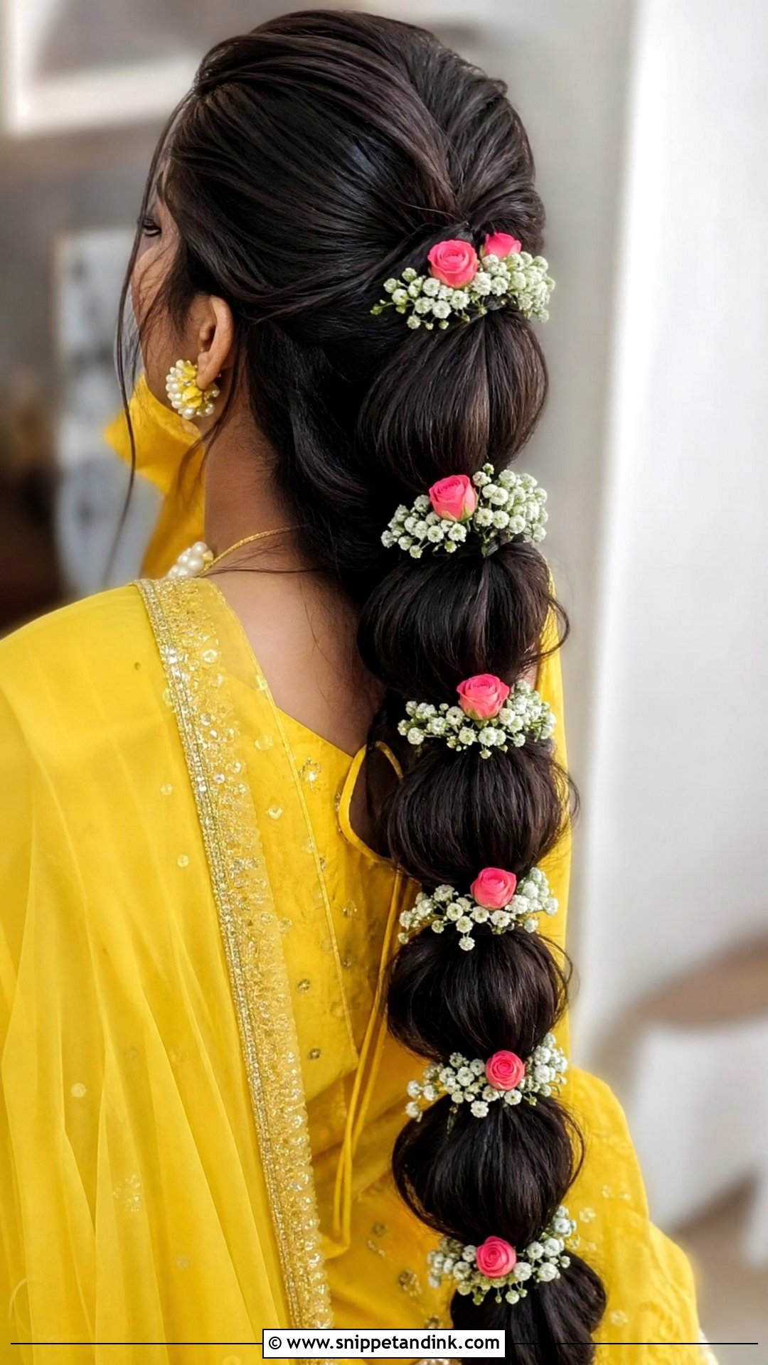 Bubble Braid With Flowers - Snippet and Ink - 20 South Indian Bridal Hair Ideas