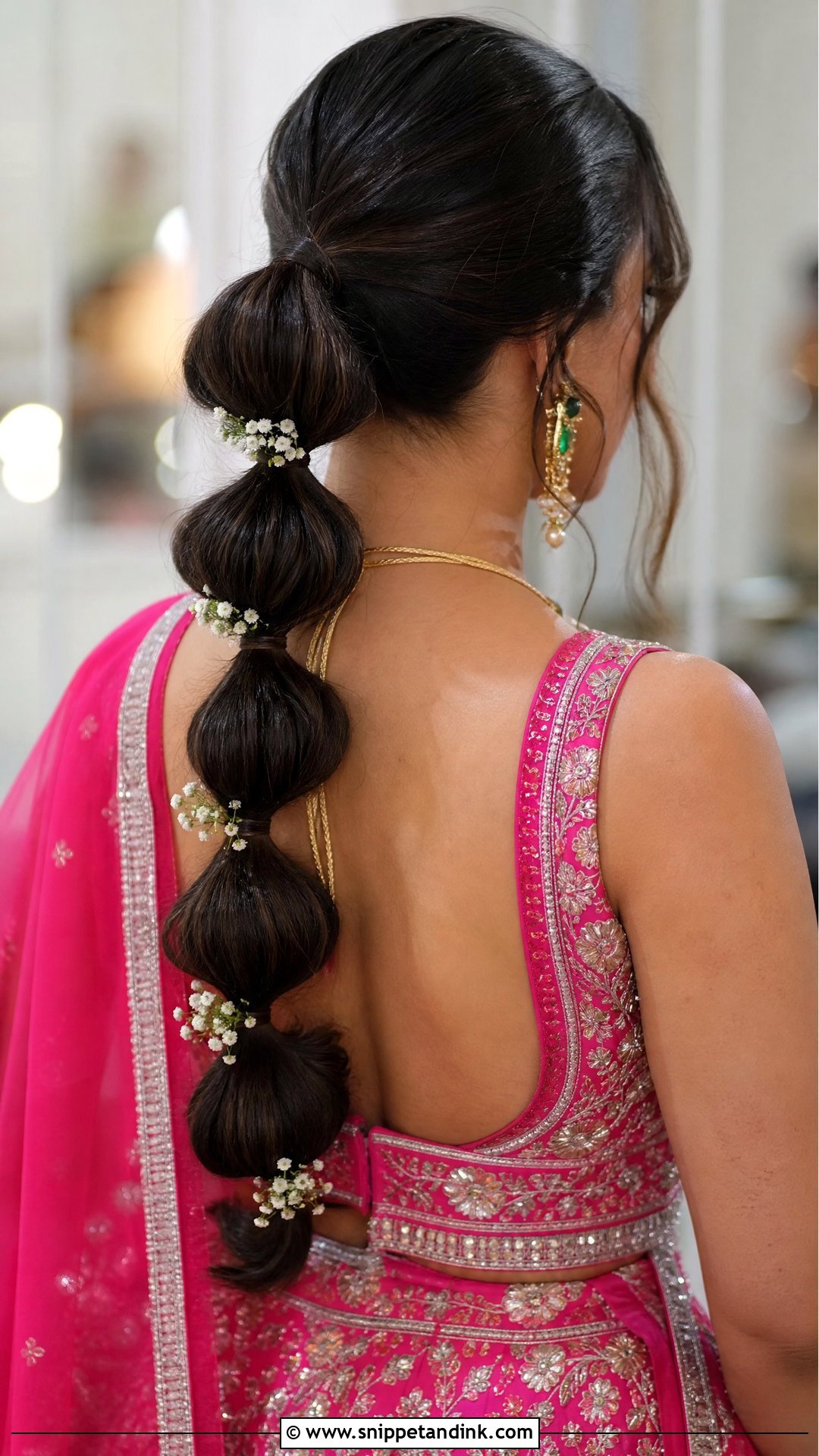 Bubble Braid With Lehenga - Snippet and Ink - 20 Hairstyle with Lehnga on Wedding Ideas