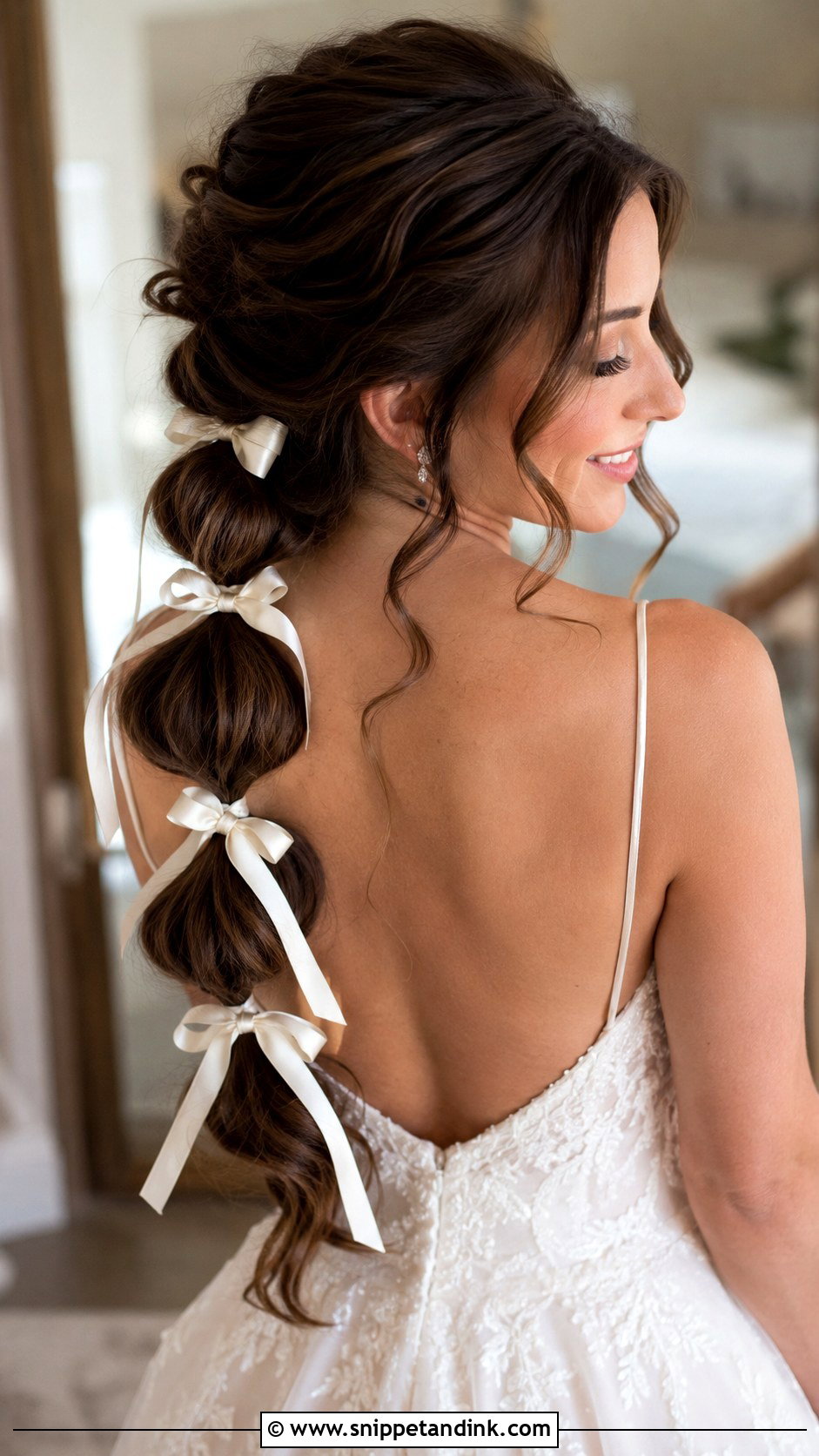 Bubble Braid With Ribbon Wedding Hair - Snippet and Ink - 20 Bubble Braid Wedding Hair Ideas
