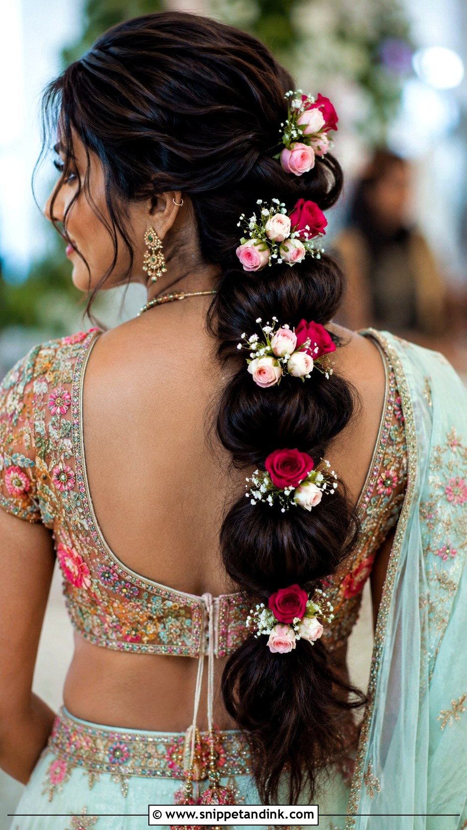 Bubble Braid With Roses - Snippet and Ink - 30 South Indian Bridal Hairstyles