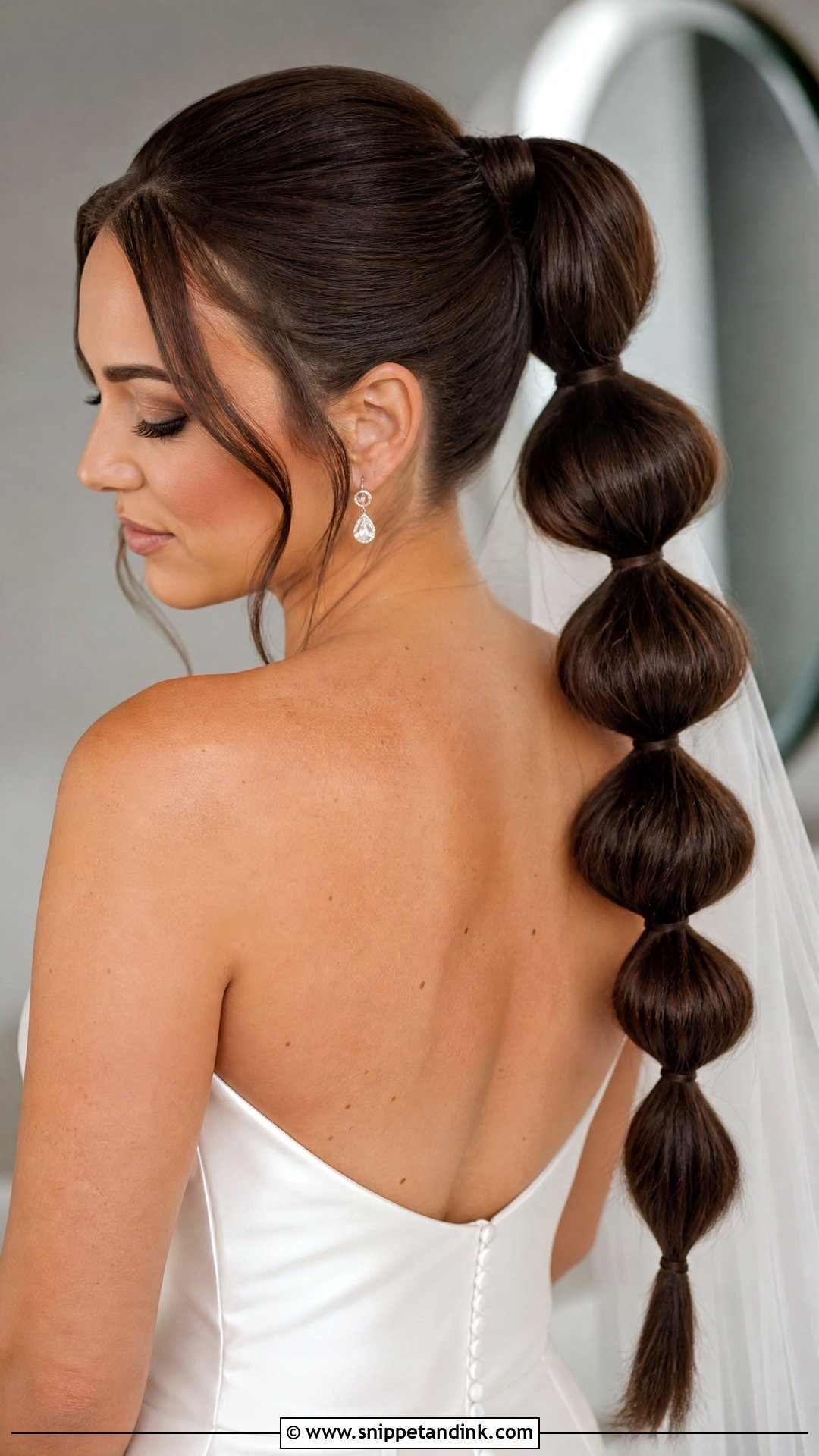 Bubble Brunette Bridal Ponytail - Snippet and Ink - 15 Brunette Bridal Ponytail Hairstyles