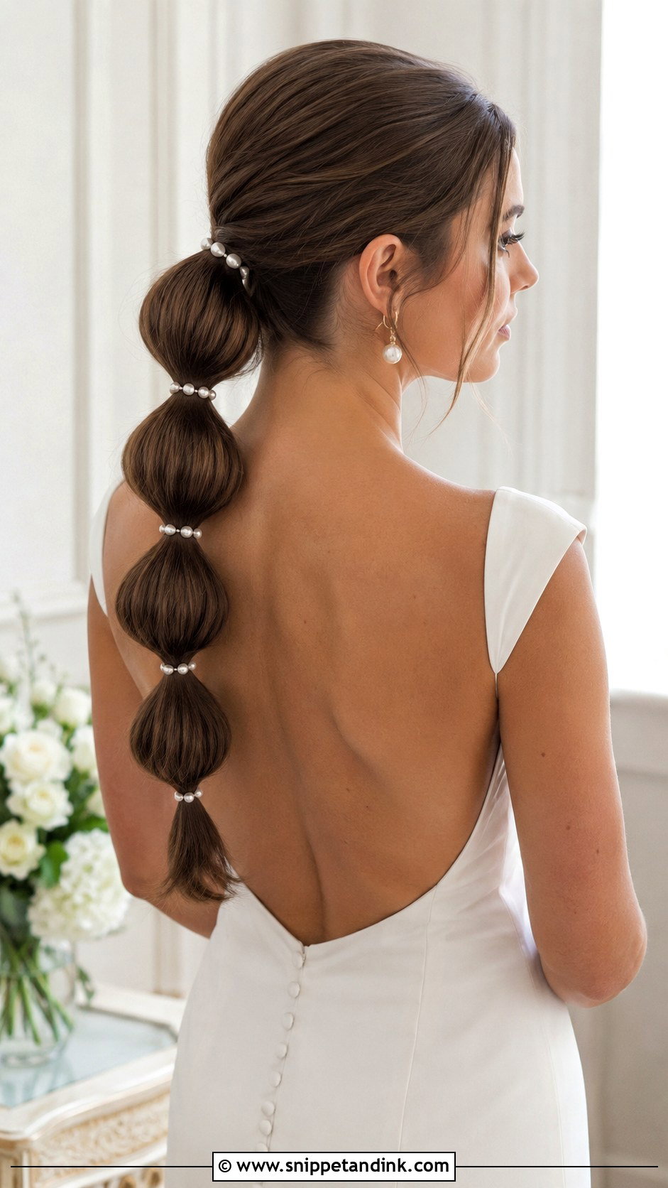 Bubble Low Ponytail Wedding Hair - Snippet and Ink - 25 Low Ponytail Wedding Hair Ideas