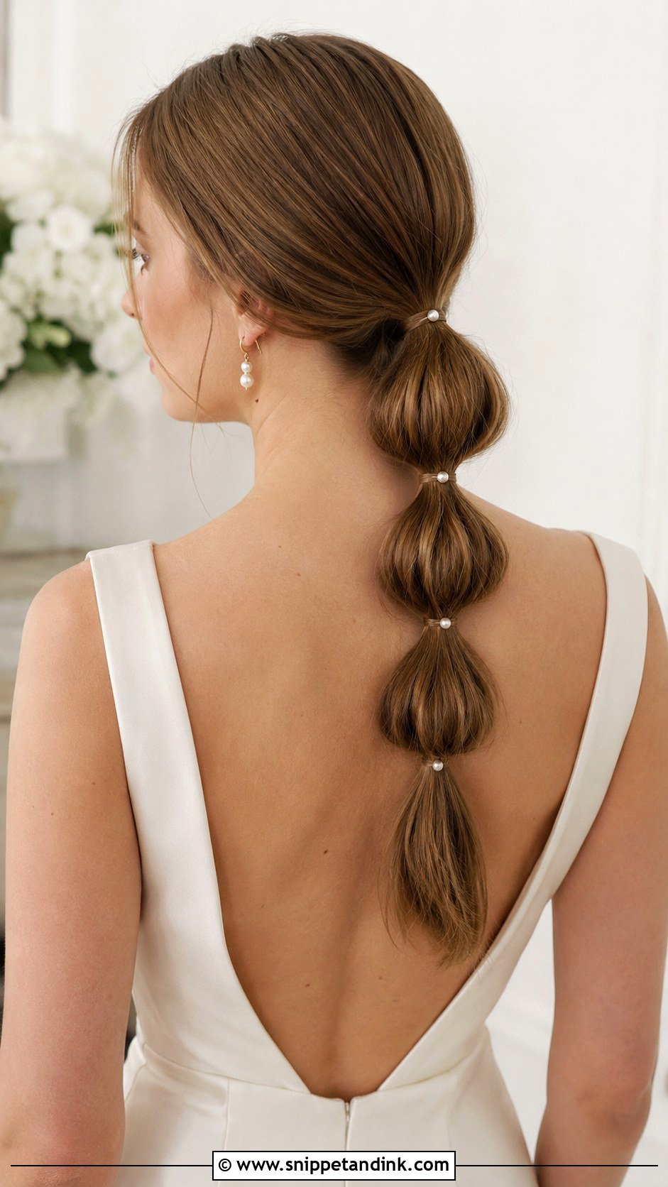 Bubble Low Ponytail for Brides - Snippet and Ink - 20 Bridal Low Ponytail Ideas