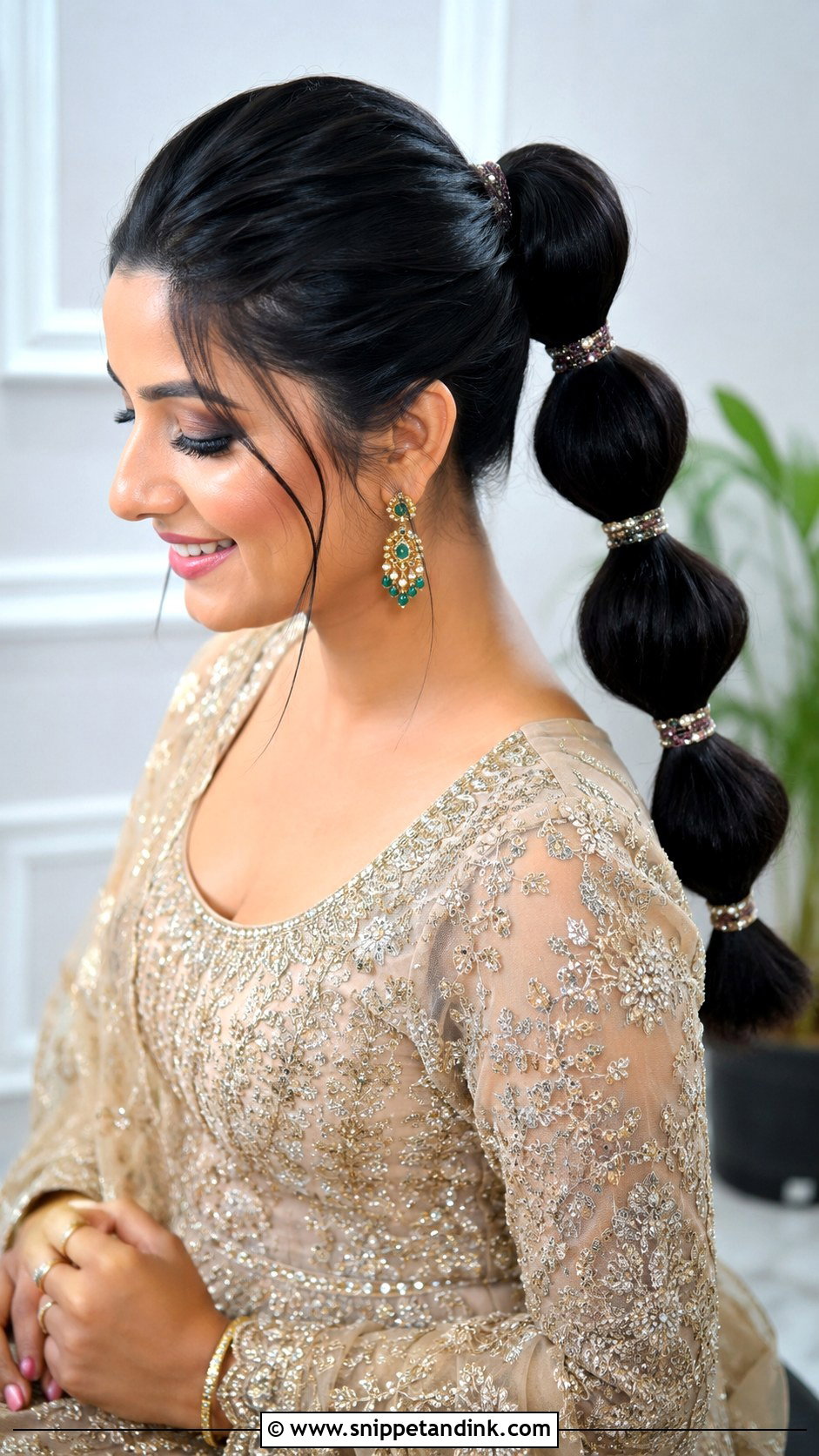 Bubble Ponytail - Snippet and Ink - 25 Hairstyle for Wedding Function Ideas