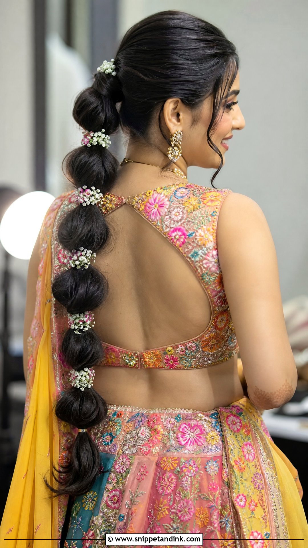 Bubble Ponytail - Snippet and Ink - 20 Easy Indian Hairstyles for Wedding Guest