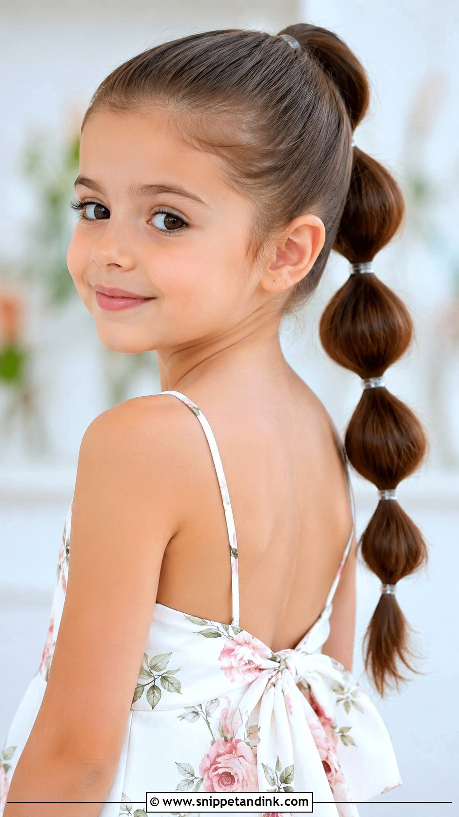 Bubble Ponytail - Snippet and Ink - 30 Kids Hairstyles for Wedding