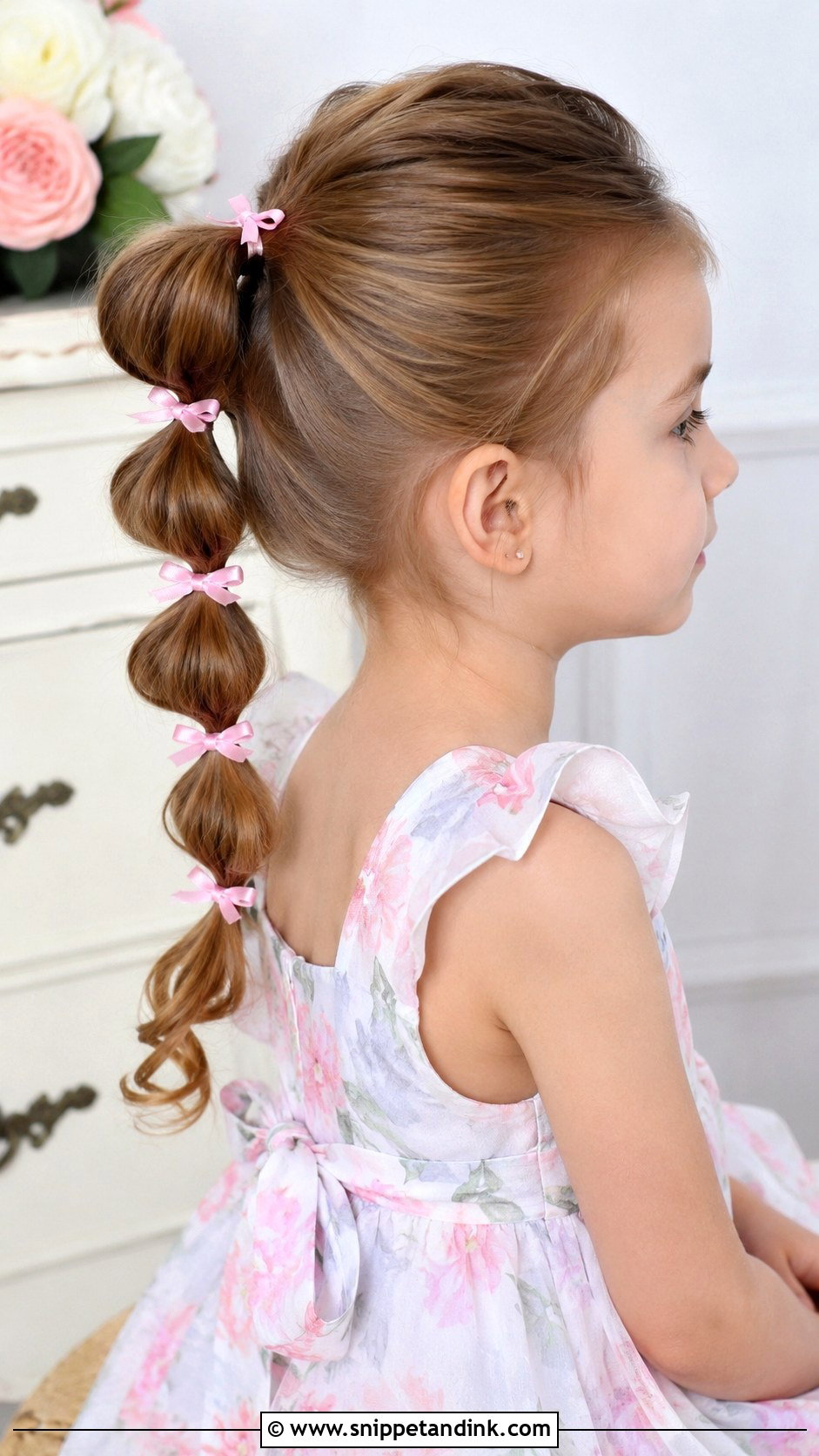 Bubble Ponytail Hairstyle - Snippet and Ink - 25 Kids Girls Wedding Hairstyles