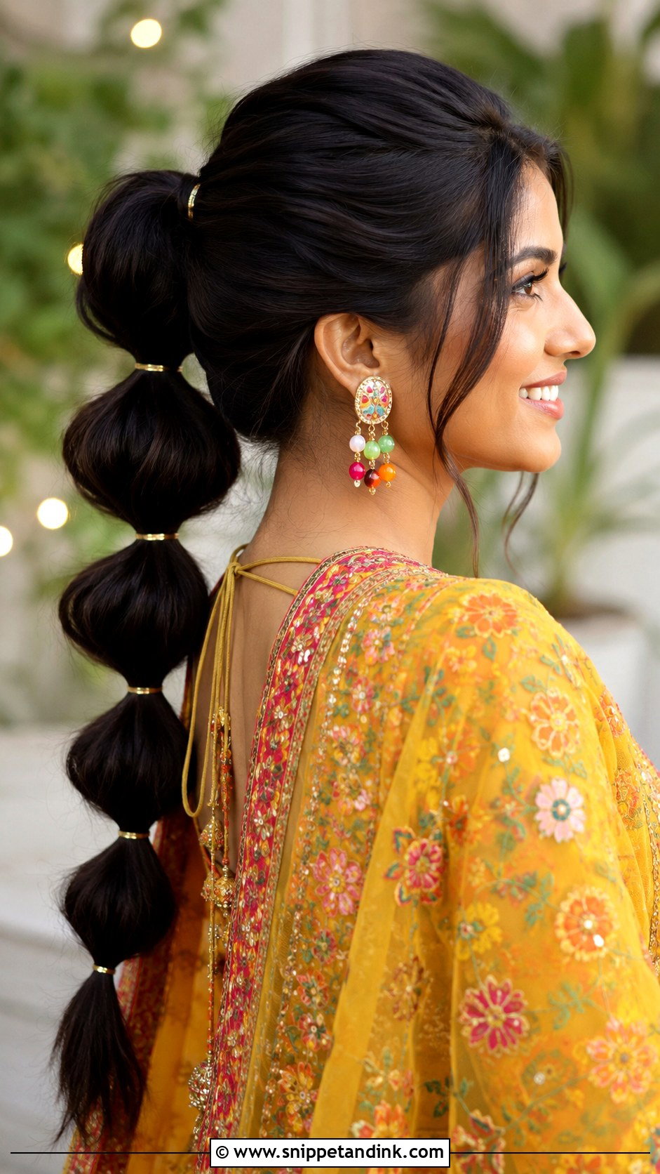 Bubble Ponytail Hairstyle For Marriage Function - Snippet and Ink - 15 Simple Hairstyles for Marriage Functions