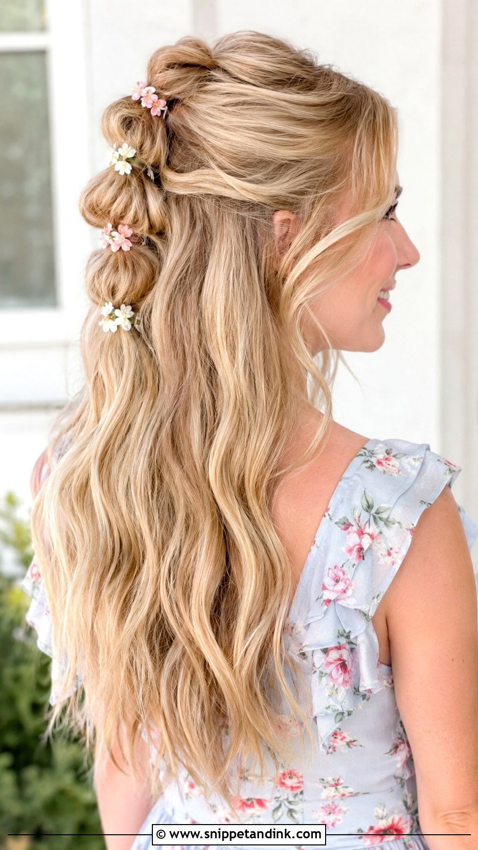 Bubble Ponytail Half Updo - Snippet and Ink - 20 Hairstyle for Sister Wedding Ideas