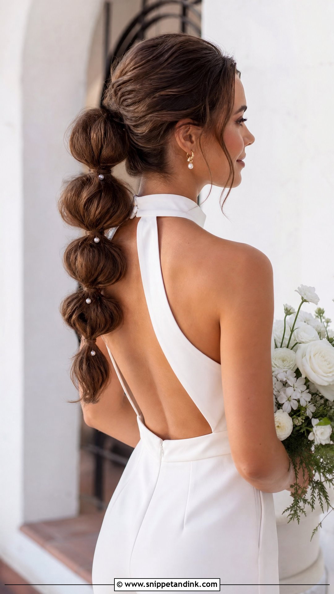 Bubble Ponytail Summer Bridal Hair - Snippet and Ink - 20 Summer Bridal Hair Ideas
