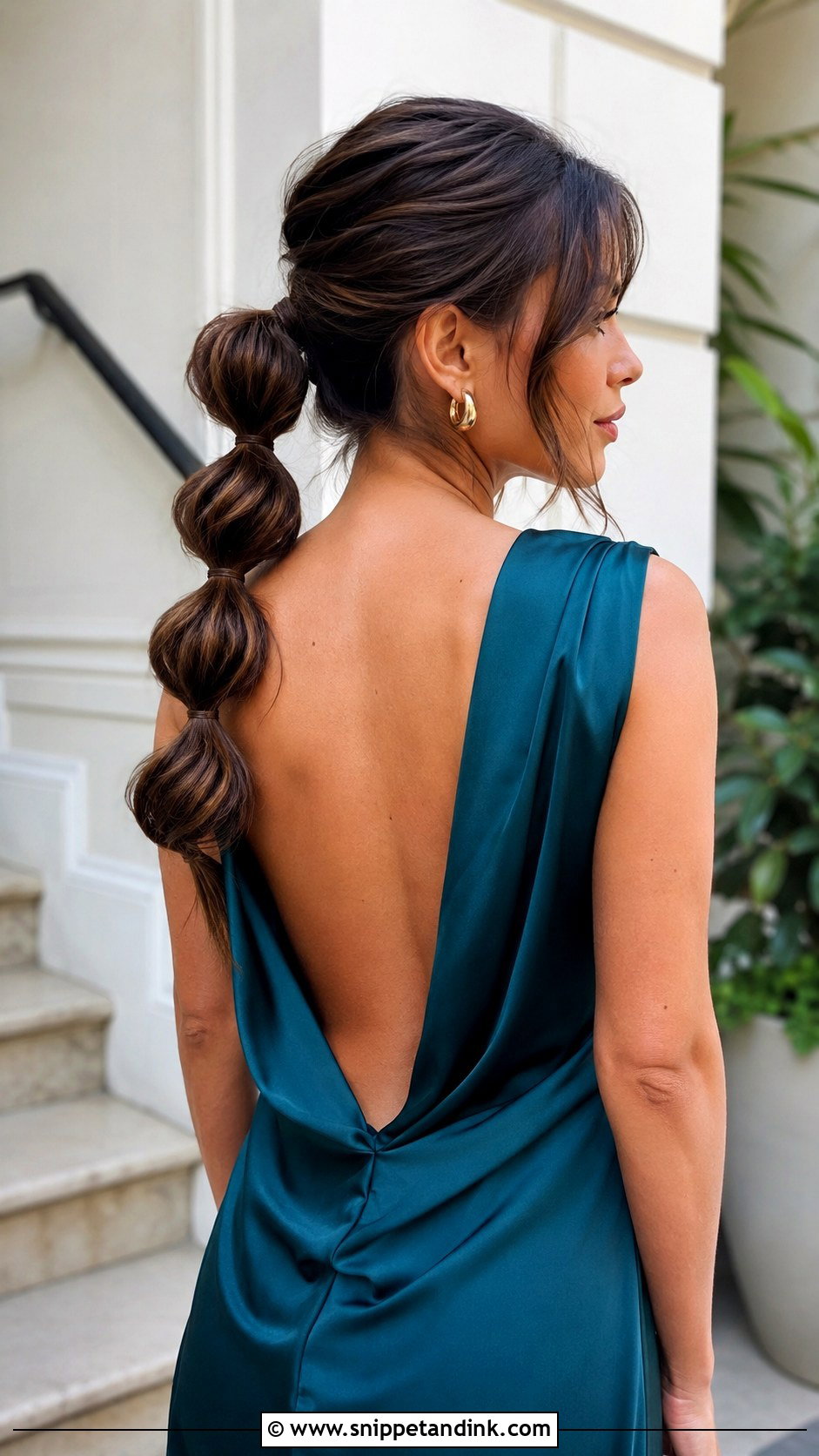 Bubble Ponytail Wedding Guest Hairstyle - Snippet and Ink - 15 Midlength Hairstyles for Wedding Guest
