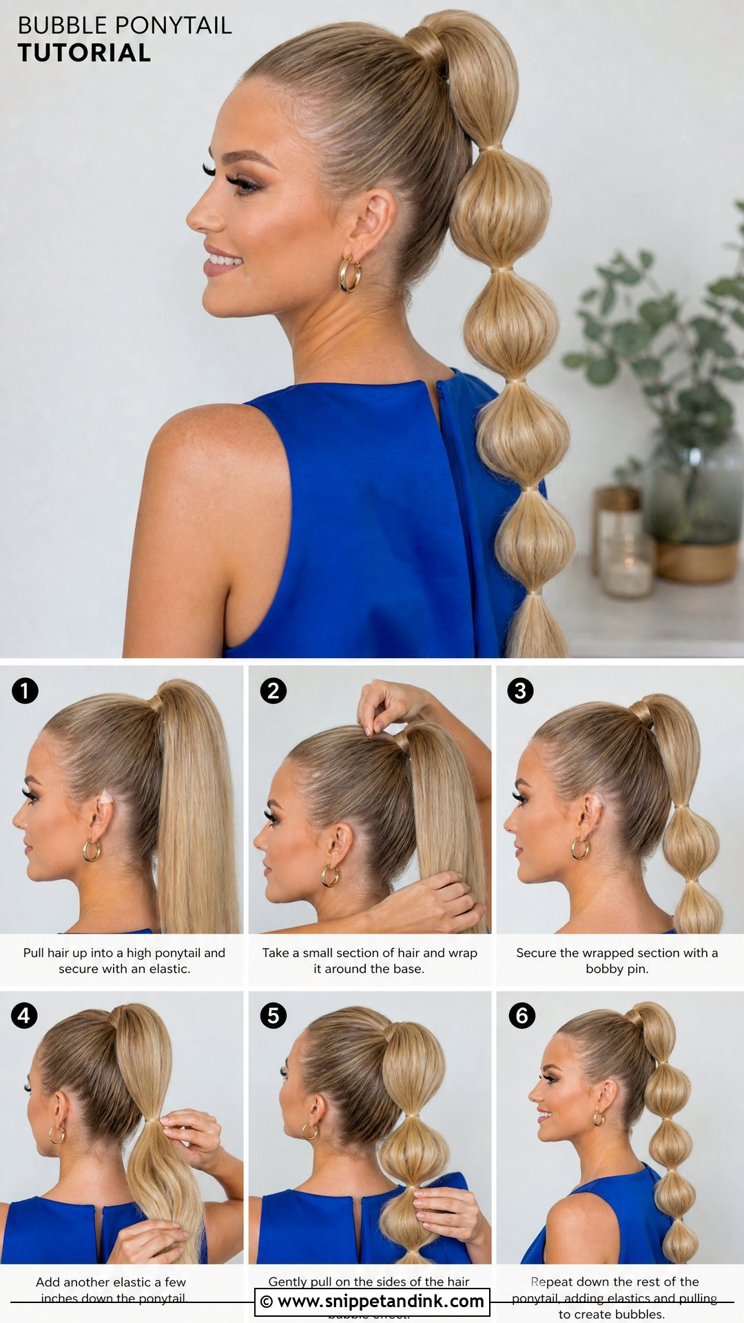 Bubble Ponytail Wedding Guest Hairstyle Tutorial - Snippet and Ink - 20 Wedding Guest Hairstyles Tutorial