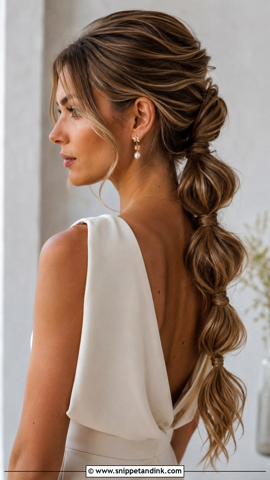 Bubble Ponytail Wedding Hairstyle For Long Hair - Snippet and Ink - 20 Casual Wedding Hairstyles for Long Hair