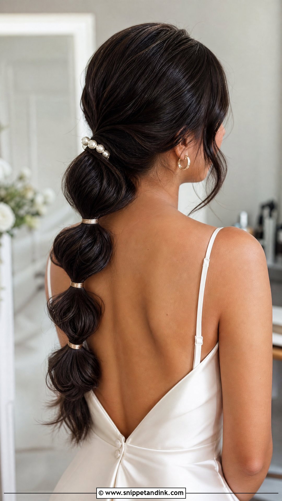 Bubble Ponytail Wedding Hairstyle For Long Hair - Snippet and Ink - 15 Easy Do It Yourself Long Hair Wedding Hairstyles