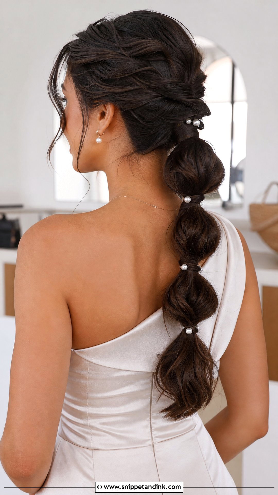 Bubble Ponytail Wedding Hairstyle For Medium Hair - Snippet and Ink - 15 Easy Hairstyles for Medium Hair for Wedding
