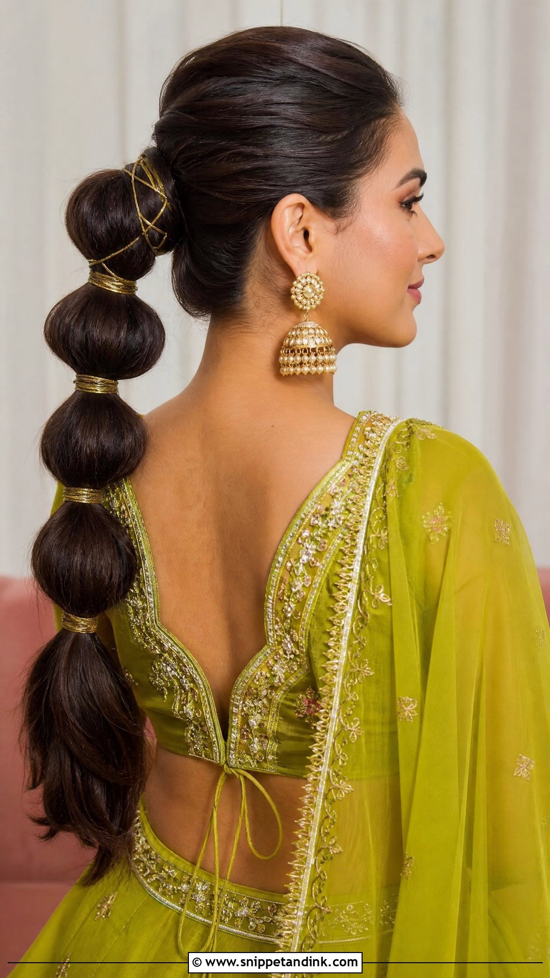 Bubble Ponytail With Accessories - Snippet and Ink - 15 Easy Hairstyles for Indian Wedding