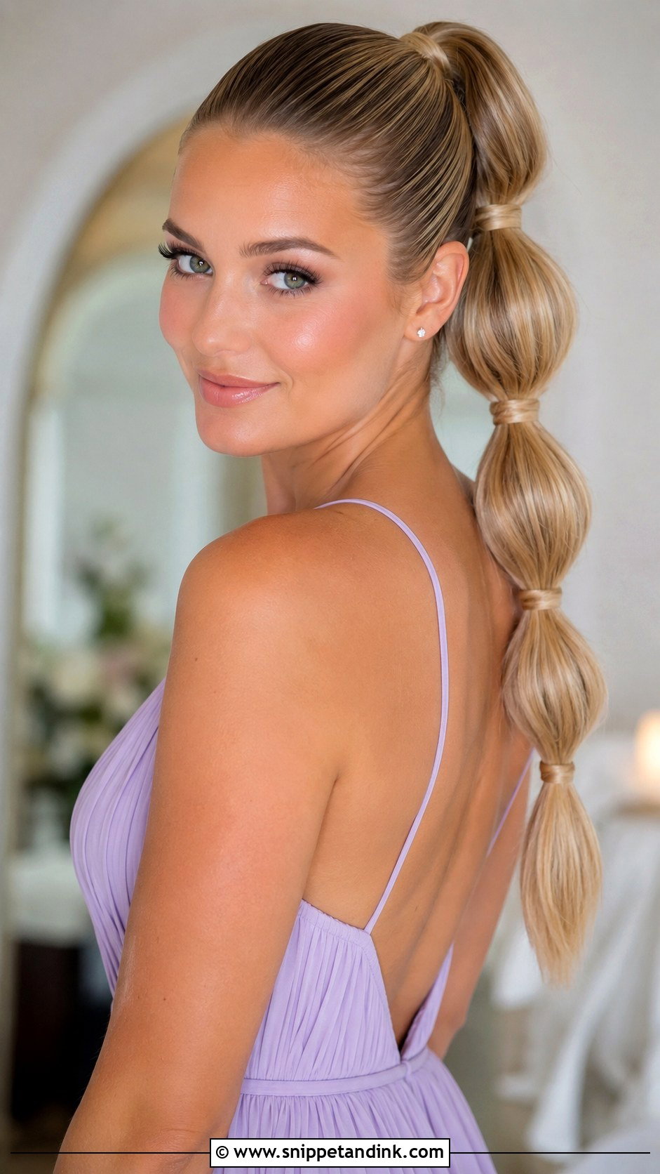 Bubble Ponytail With Fresh Makeup - Snippet and Ink - 25 Bridesmaid Hair and Makeup Ideas