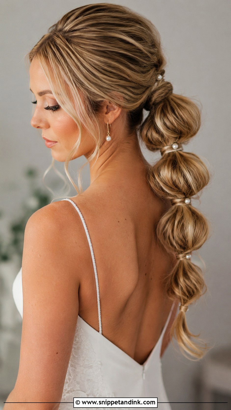 Bubble Ponytail With Loose Texture - Snippet and Ink - 20 Textured Ponytail Wedding Ideas