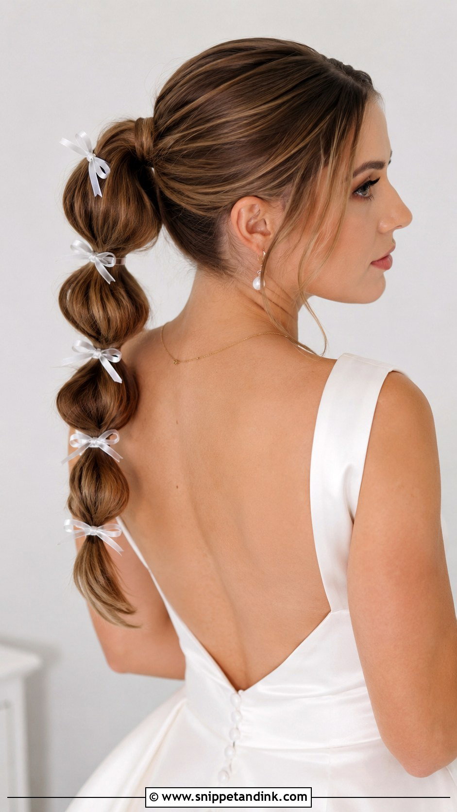 Bubble Ponytail With Multiple Bows - Snippet and Ink - 25 Wedding Hair Bow Ideas