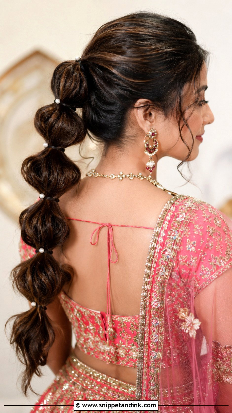 Bubble Ponytail for Sangeet Night - Snippet and Ink - 25 Hairstyles for Marriage Function