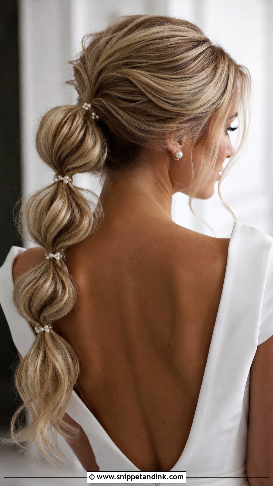Bubble Ponytail for the Bride - Snippet and Ink - 20 Loose Ponytail Wedding Hairstyles