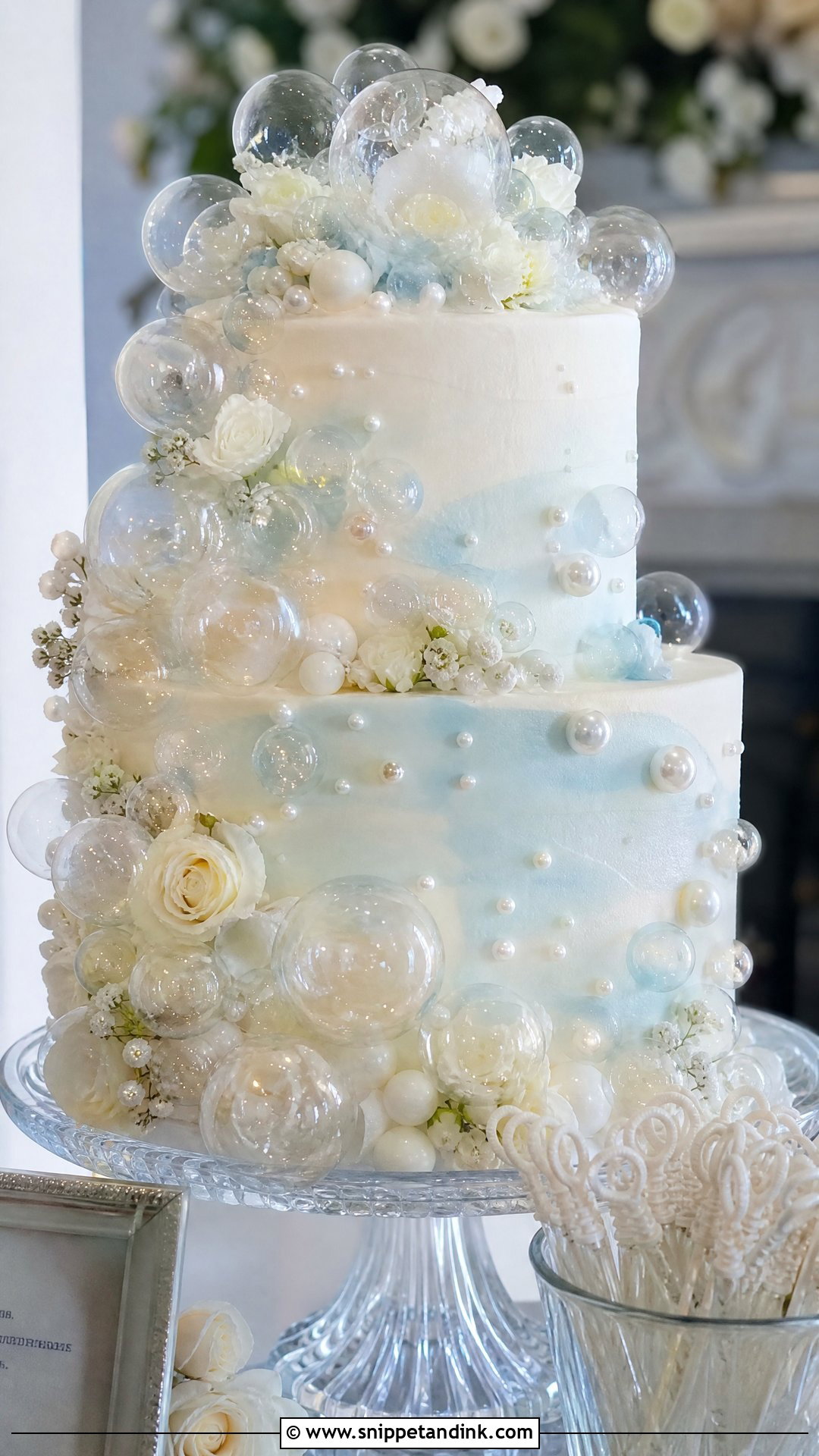 Bubble Send Off Wedding Cake - Snippet and Ink - 20 Send Off Cake Ideas for Wedding