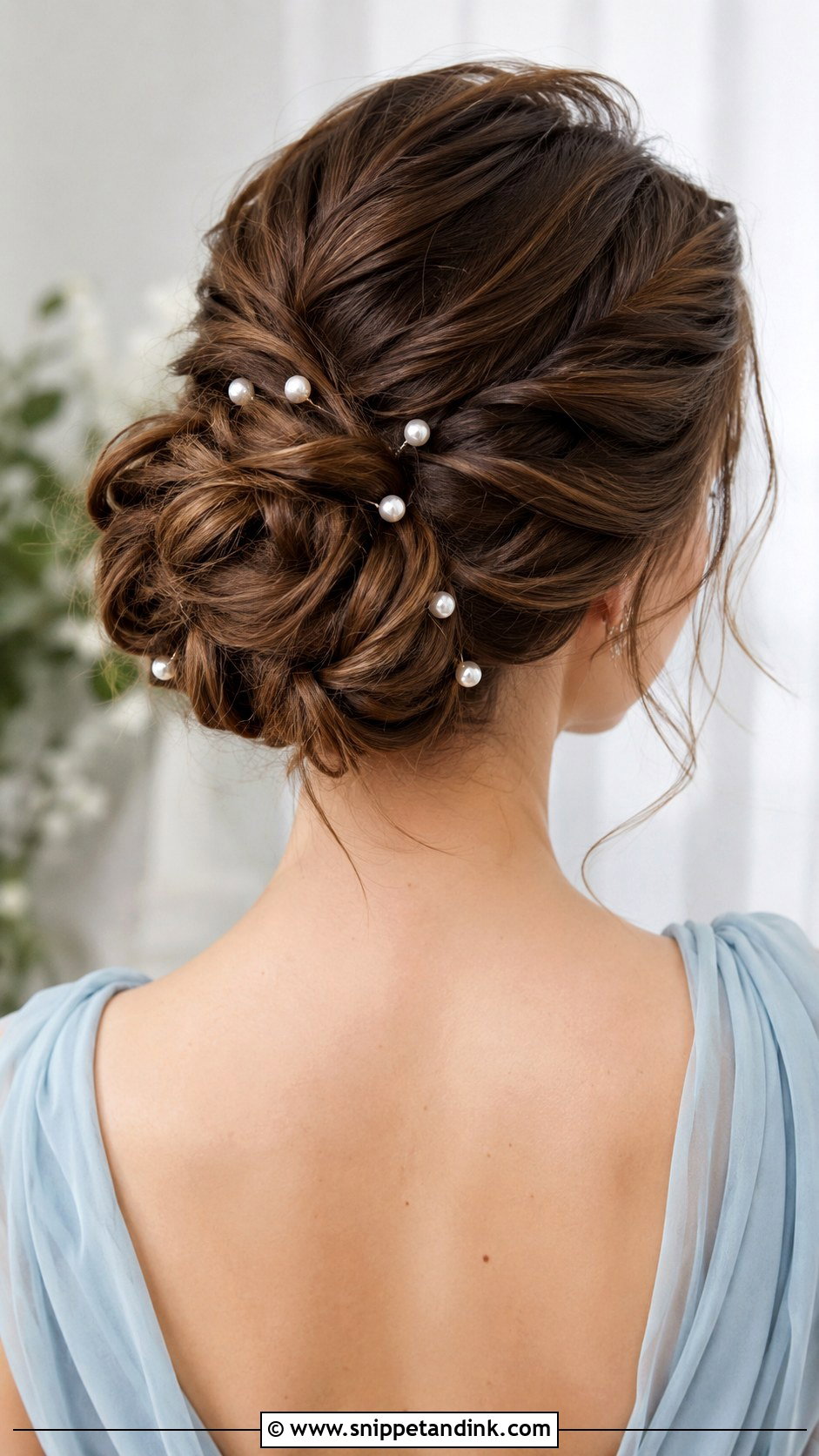 Bun Bridesmaid Hair With Pearl Pins - Snippet and Ink - 20 Bun Bridesmaid Hair Ideas