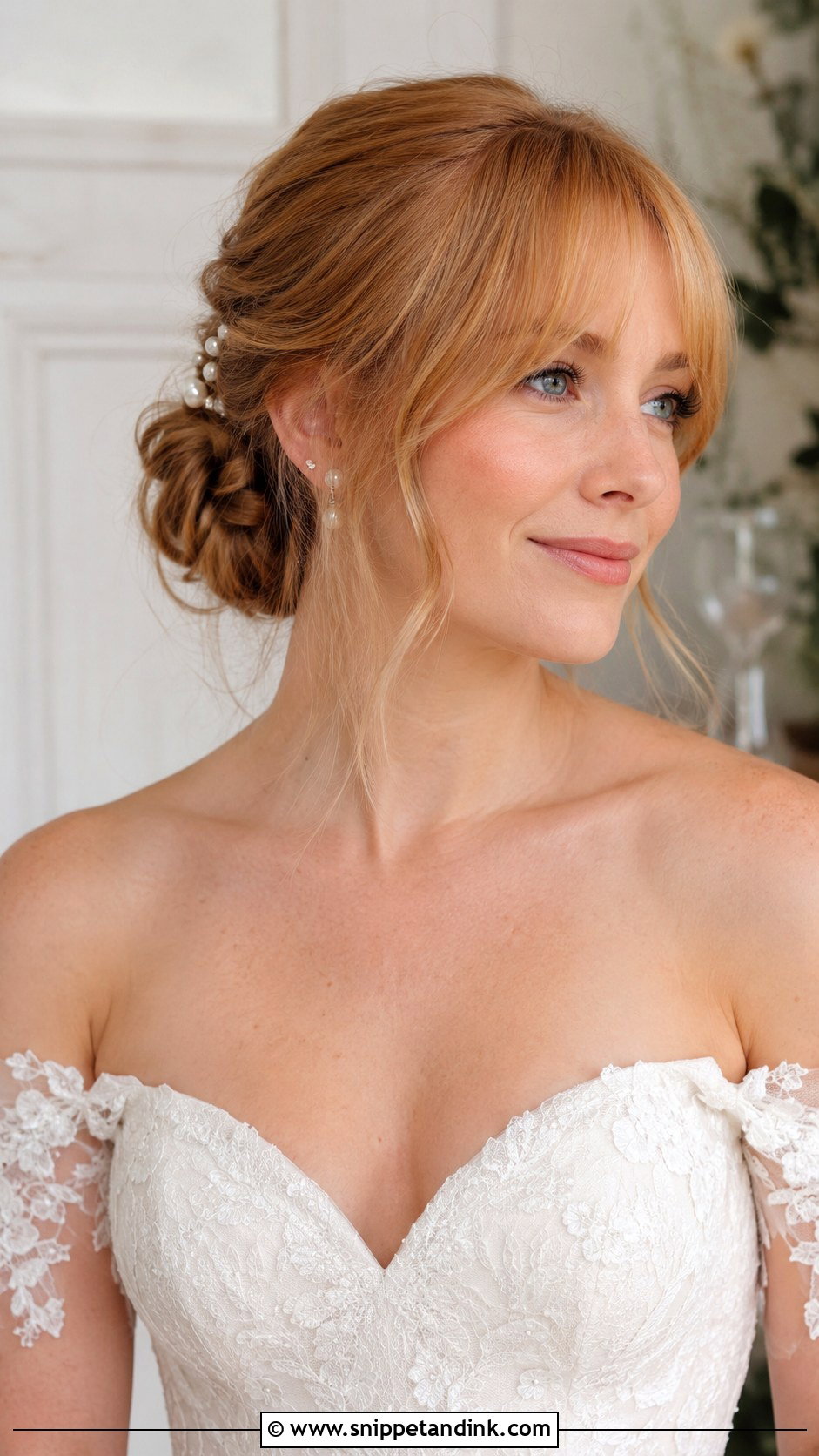Bun For Bride With Bangs - Snippet and Ink - 20 Bun for Bride Wedding Hairstyles