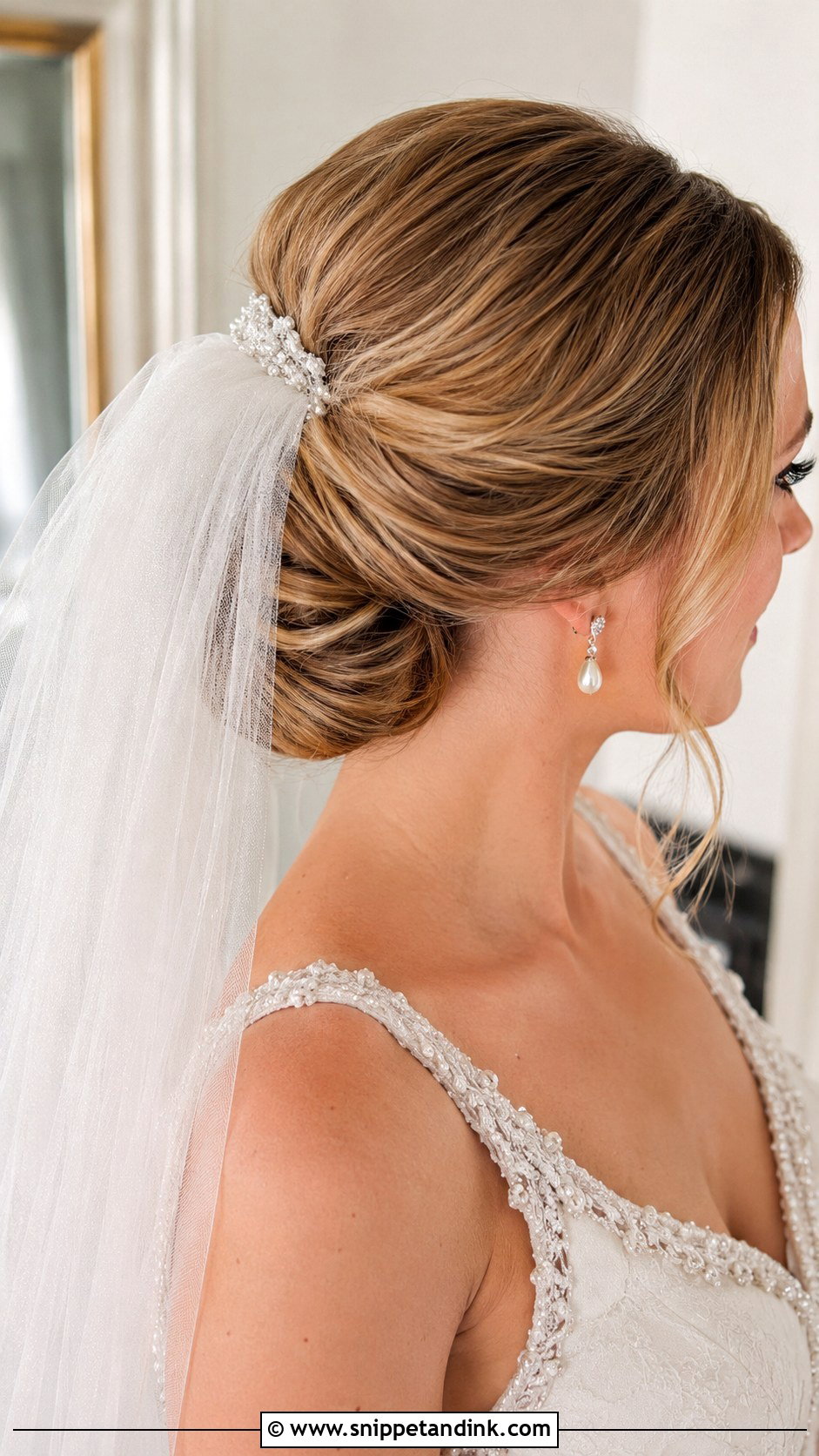 Bun For Bride With Veil - Snippet and Ink - 20 Bun for Bride Wedding Hairstyles