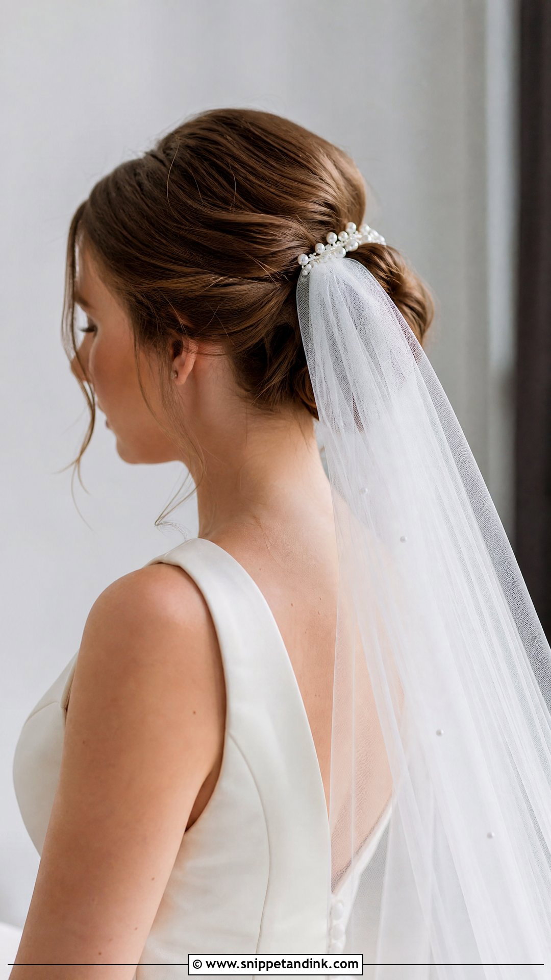 Bun Updo With Bridal Veil - Snippet and Ink - 20 Wedding Hair Updos