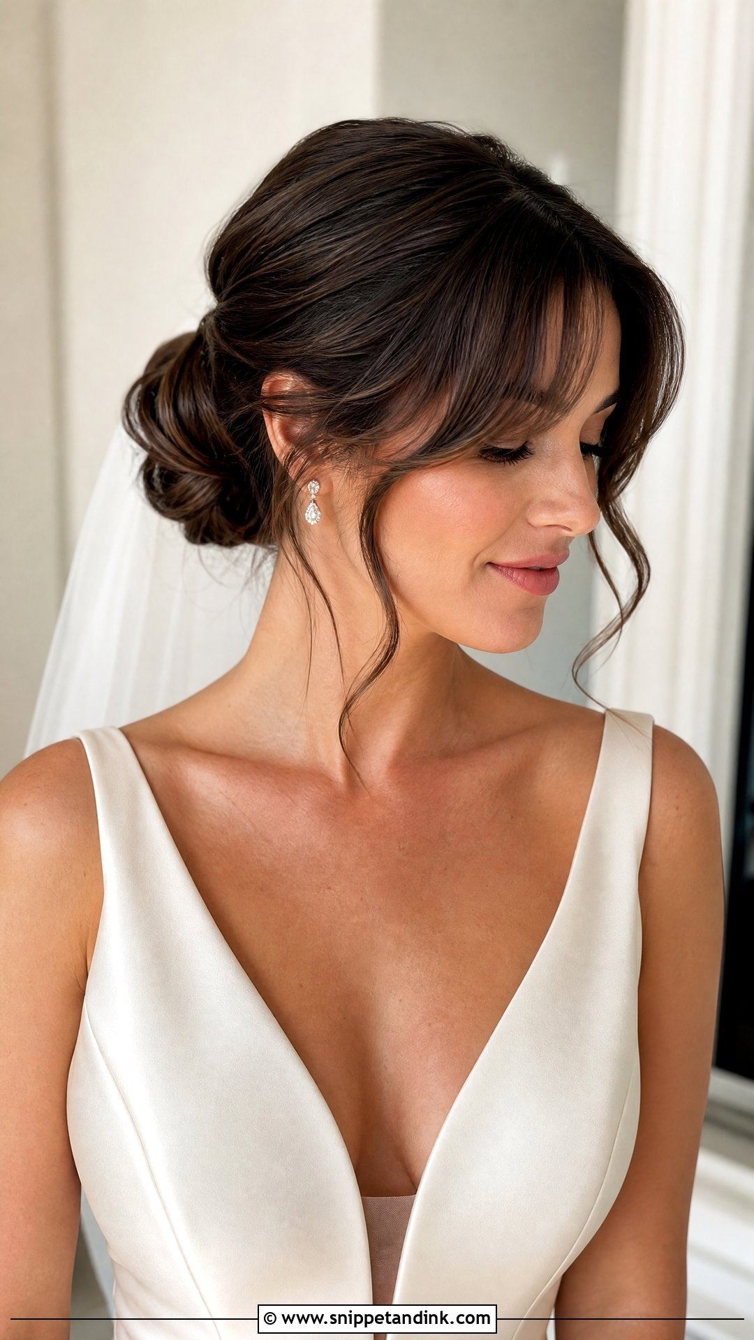Bun Wedding Hairstyle With Bangs - Snippet and Ink - 15 Buns Hairstyles Wedding