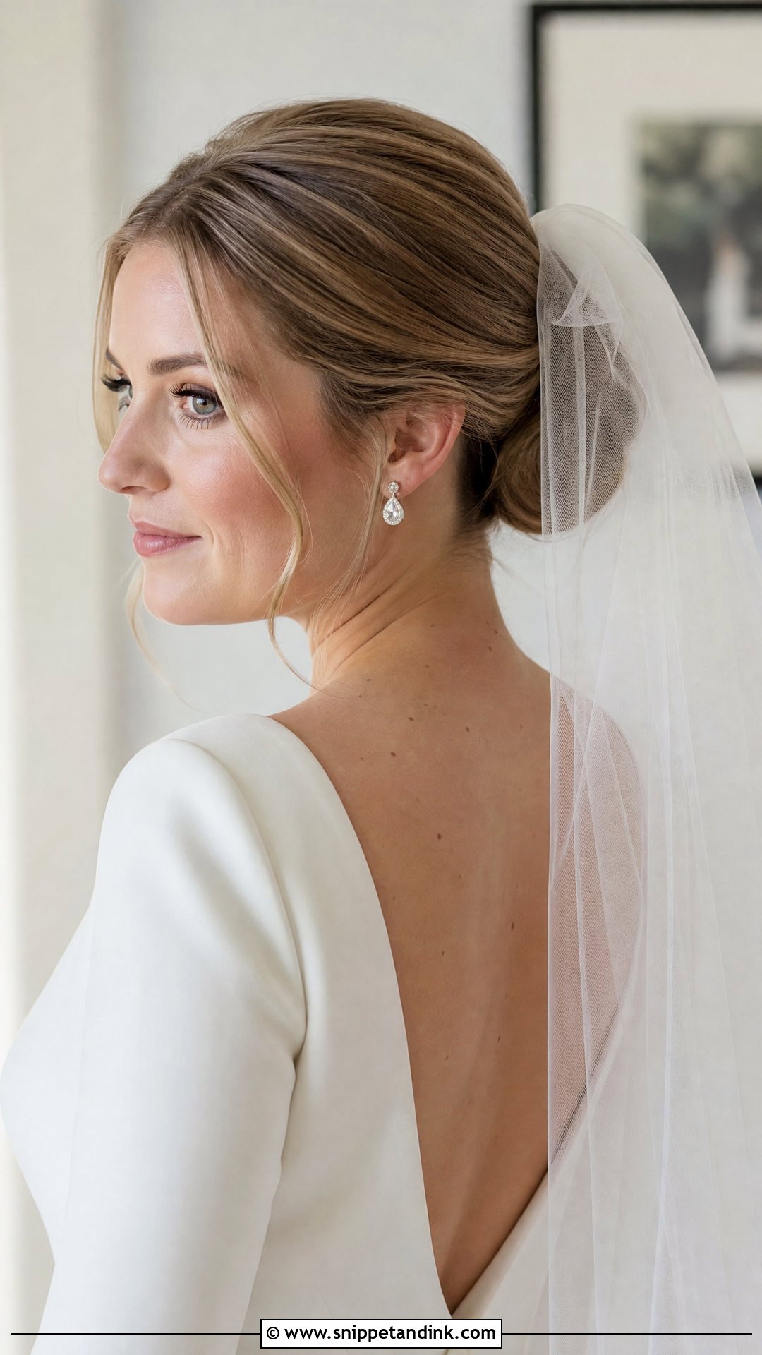 Bun Wedding Hairstyle With Veil - Snippet and Ink - 15 Classy Bun Wedding Hairstyles