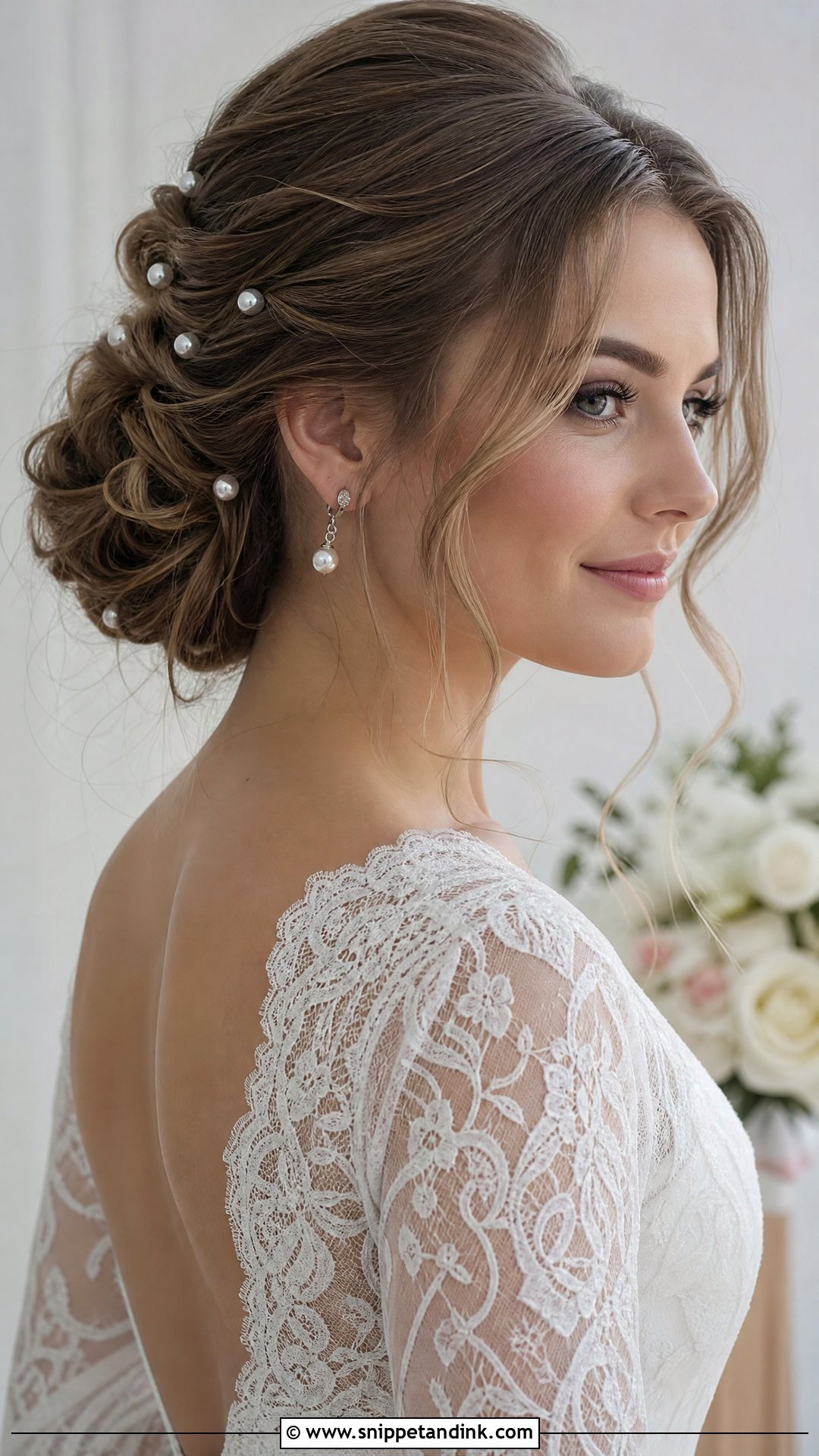 Bun Wedding Updo With Pearl Pins - Snippet and Ink - 15 Cute Updos for Wedding