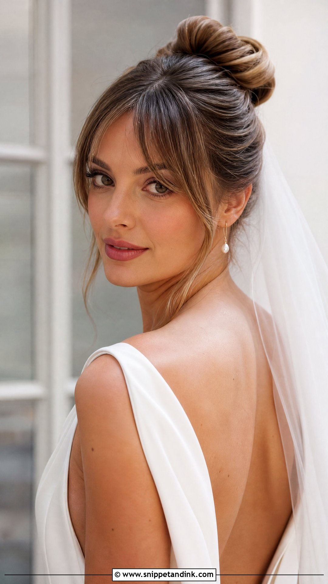 Bun With Bangs for Wedding - Snippet and Ink - 25 Buns Hairstyles for Wedding