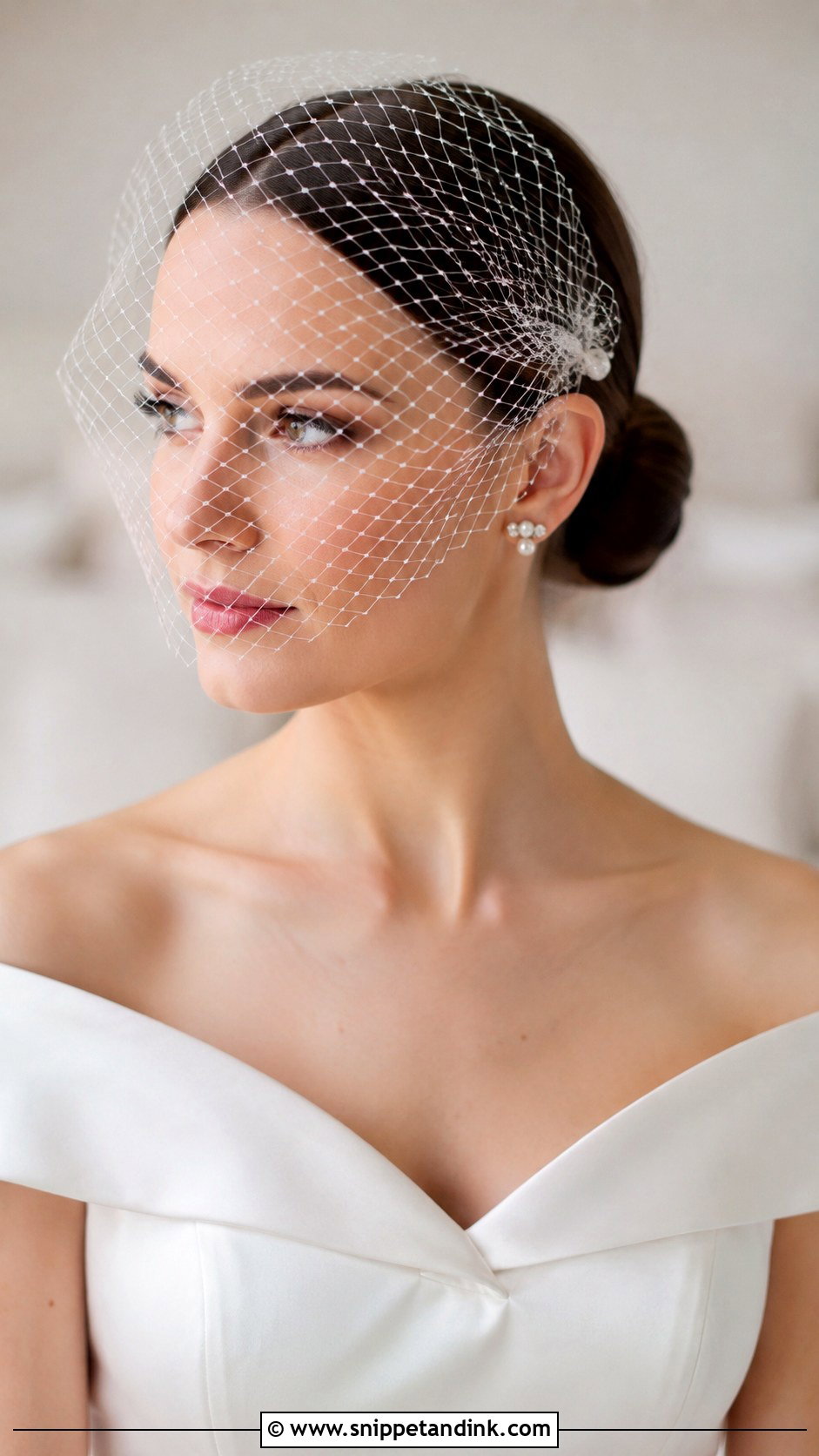 Bun With Birdcage Veil - Snippet and Ink - 35 Bun Hairstyles for Wedding