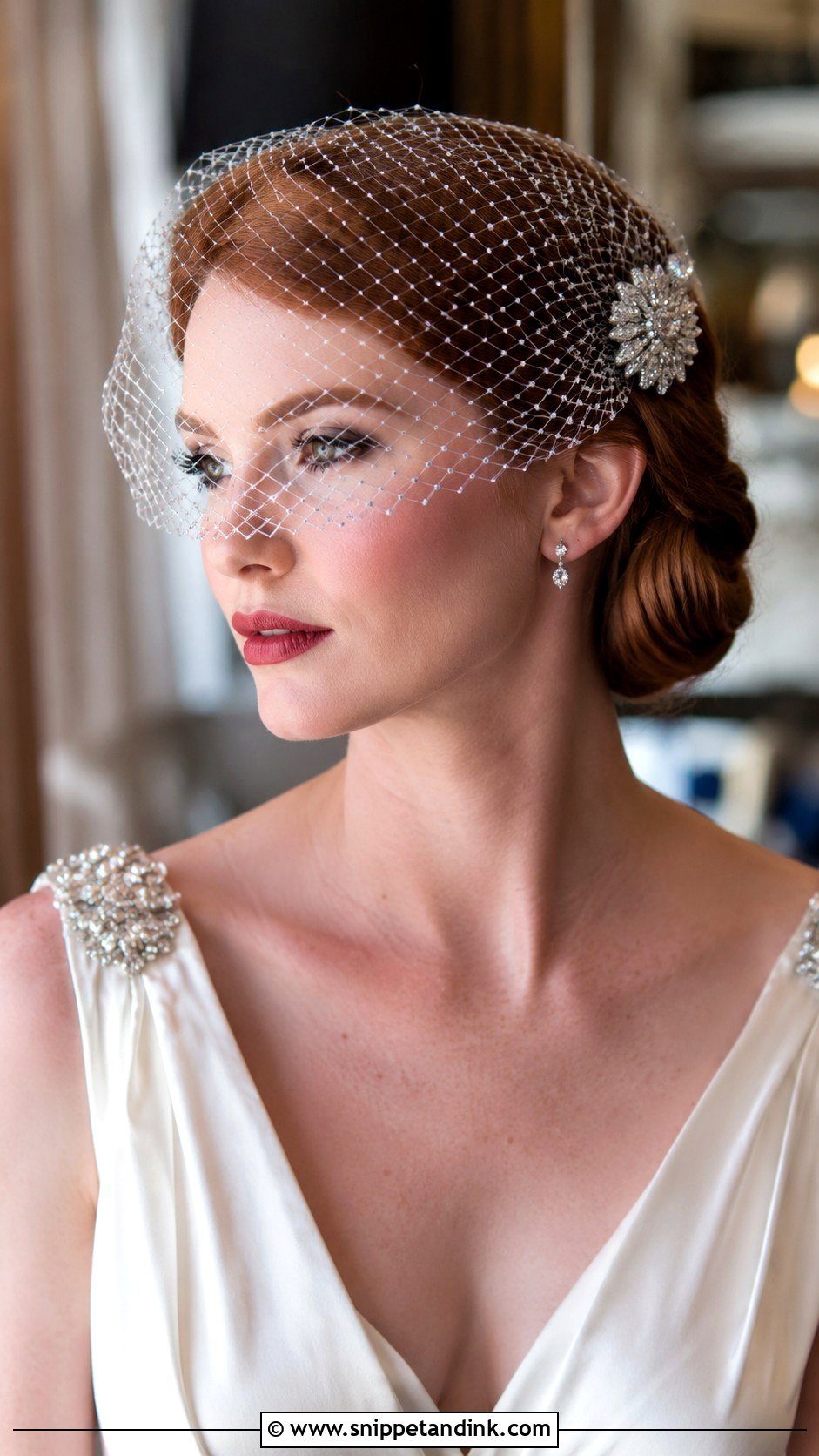 Bun With Birdcage Veil - Snippet and Ink - 35 Bridal Bun Ideas