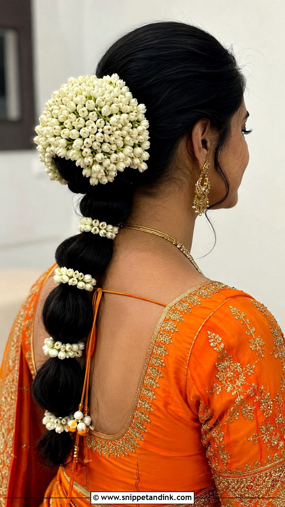Bun With Bubble Gajra Braid - Snippet and Ink - 25 Indian Wedding Bun Hairstyles