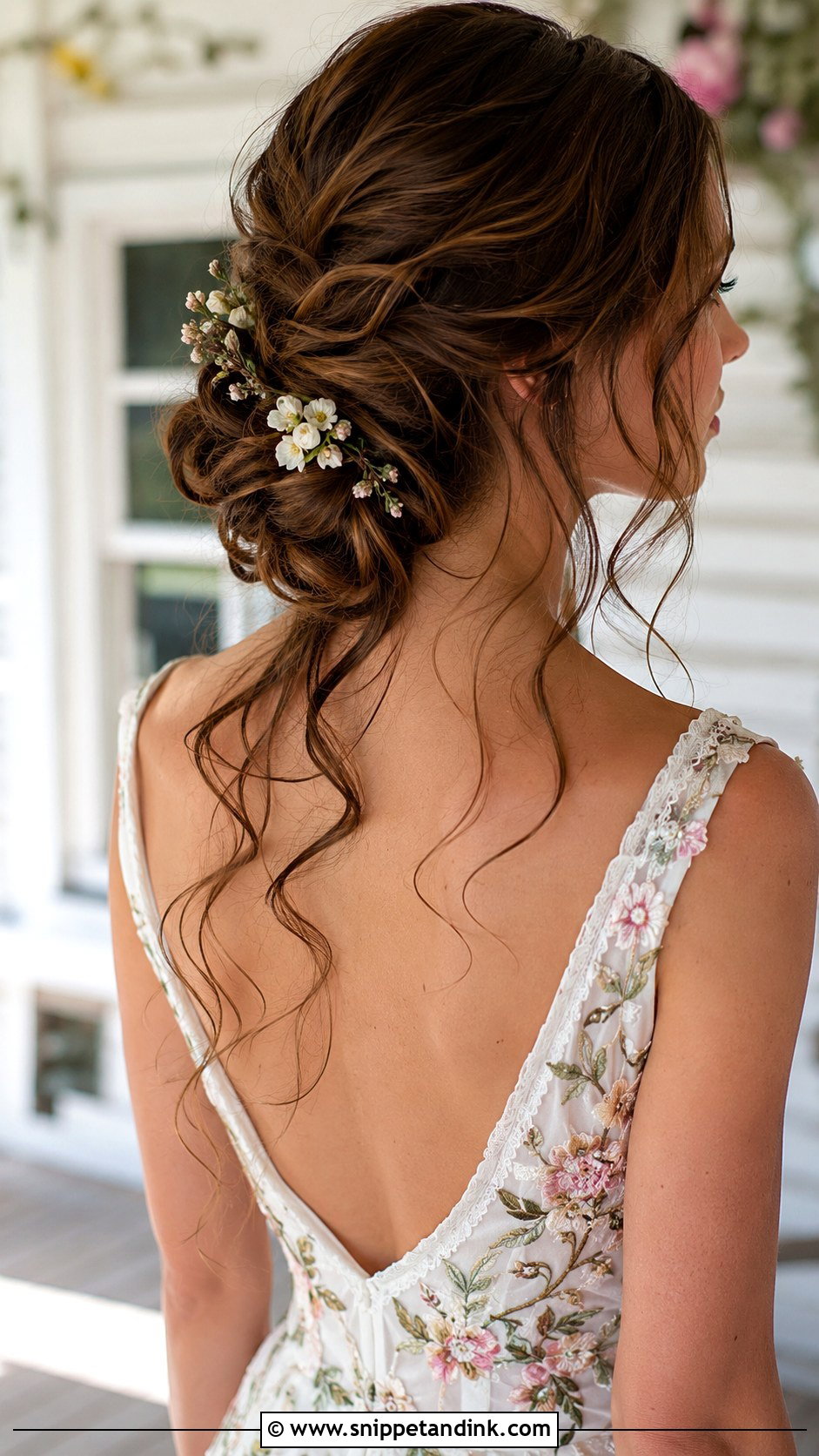 Bun With Cascading Tendrils - Snippet and Ink - 25 Wedding Bun Hairstyle Ideas