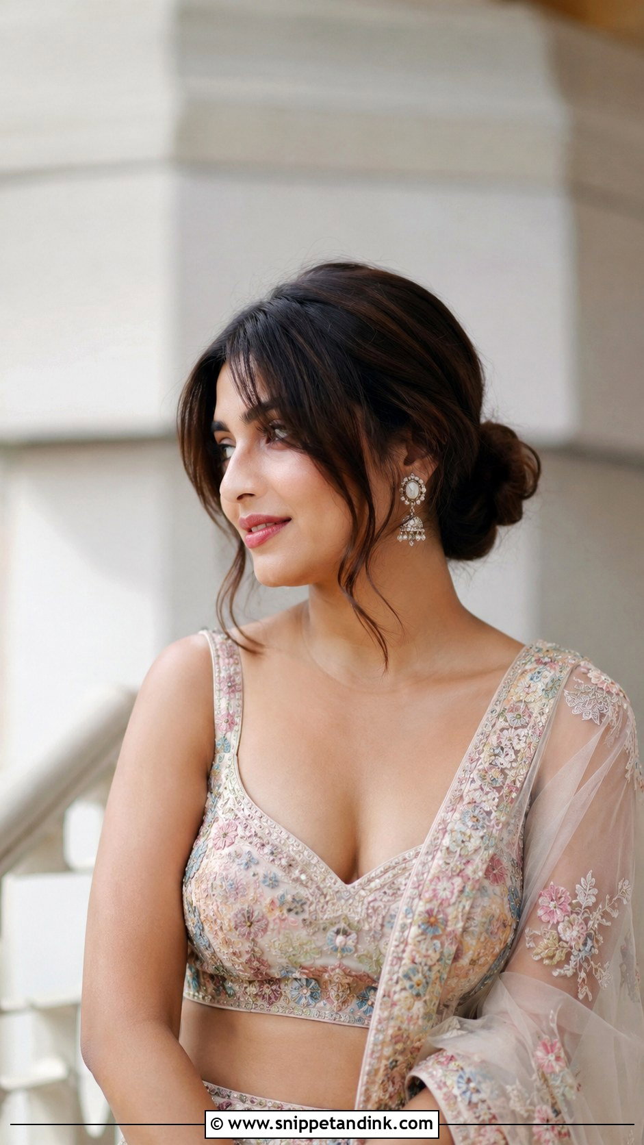 Bun With Curtain Bangs - Snippet and Ink - 30 Indian Bridal Bun Hairstyles