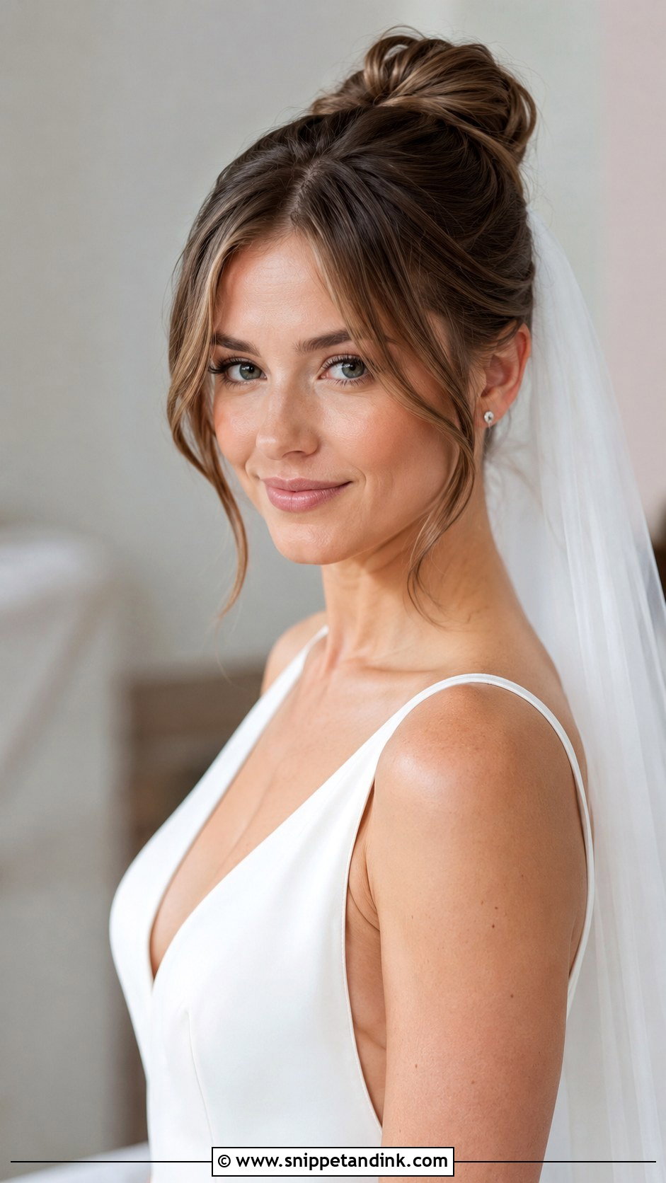 Bun With Curtain Bangs - Snippet and Ink - 35 Bun Hairstyles for Wedding