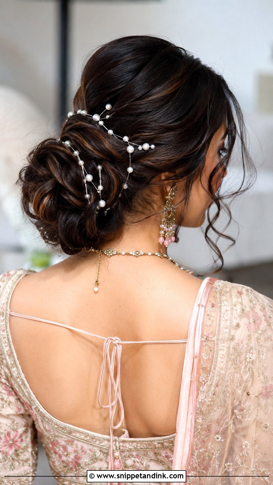 Bun With Curtain Bangs - Snippet and Ink - 25 Indian Bridal Hair Buns