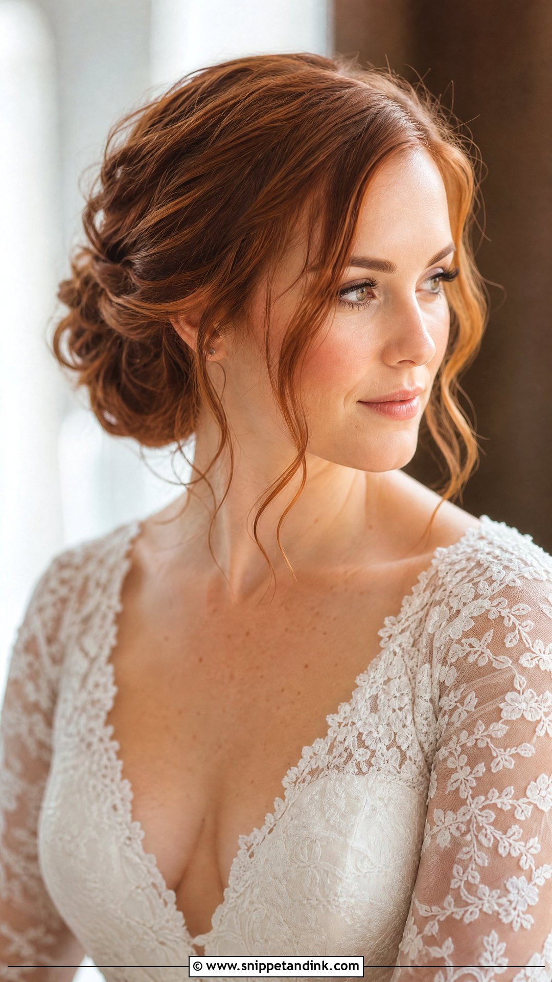 Bun With Face Framing Tendrils - Snippet and Ink - 20 Simple Bridal Bun Ideas