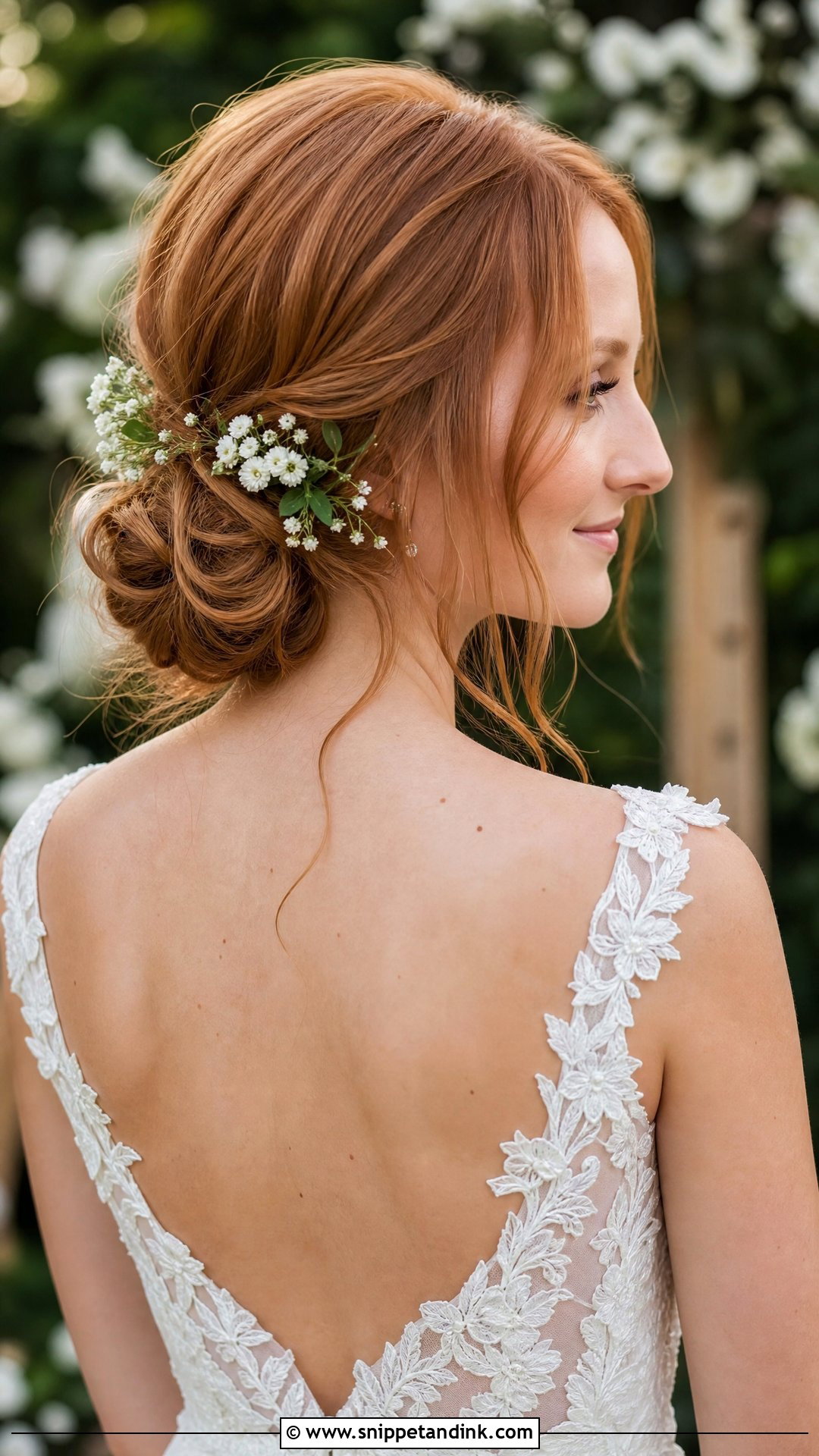 Bun With Flowers - Snippet and Ink - 15 Bun Hairdo Wedding Ideas