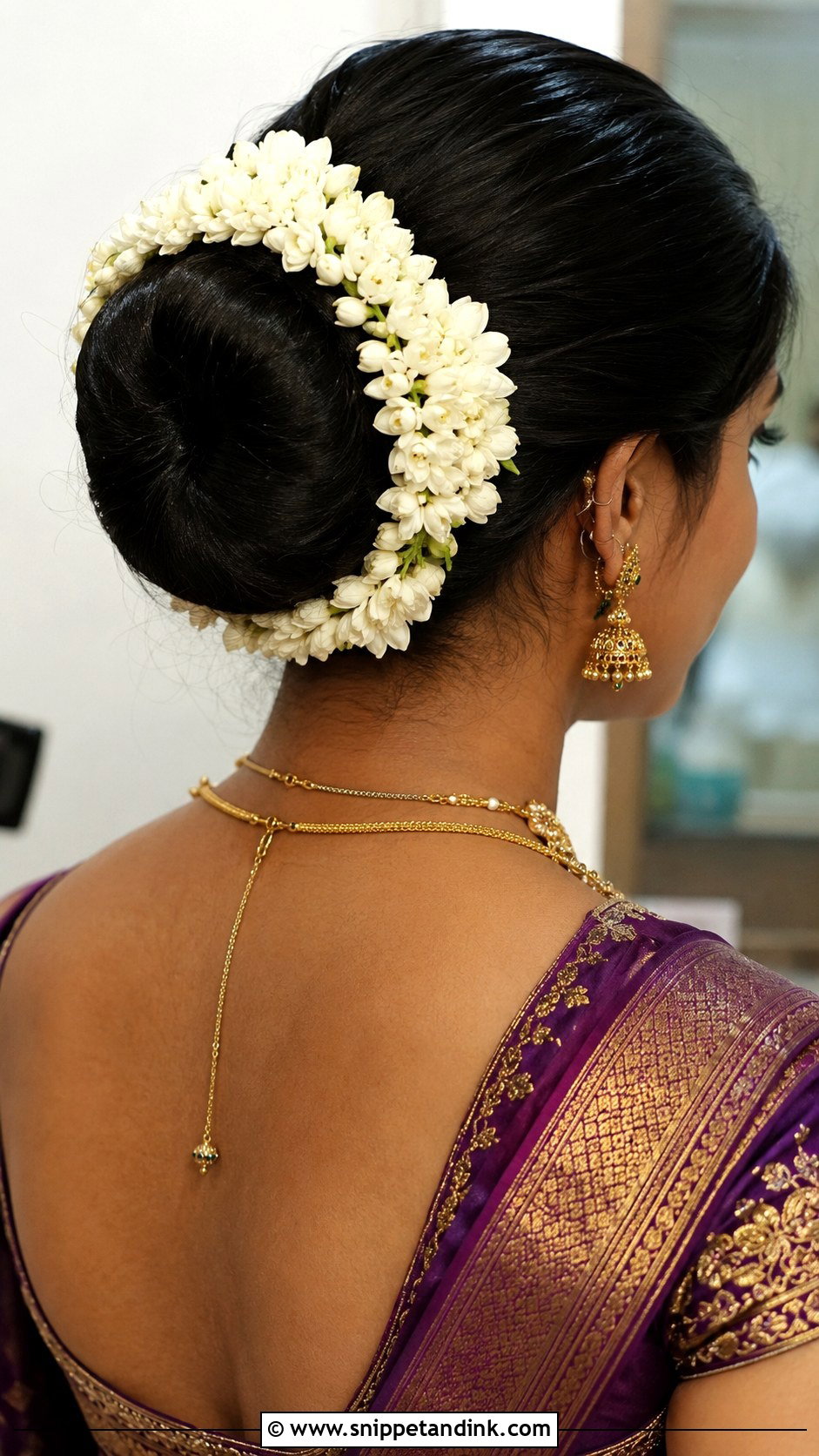 Bun With Gajra Wrap - Snippet and Ink - 25 Indian Marriage Hairstyle Ideas