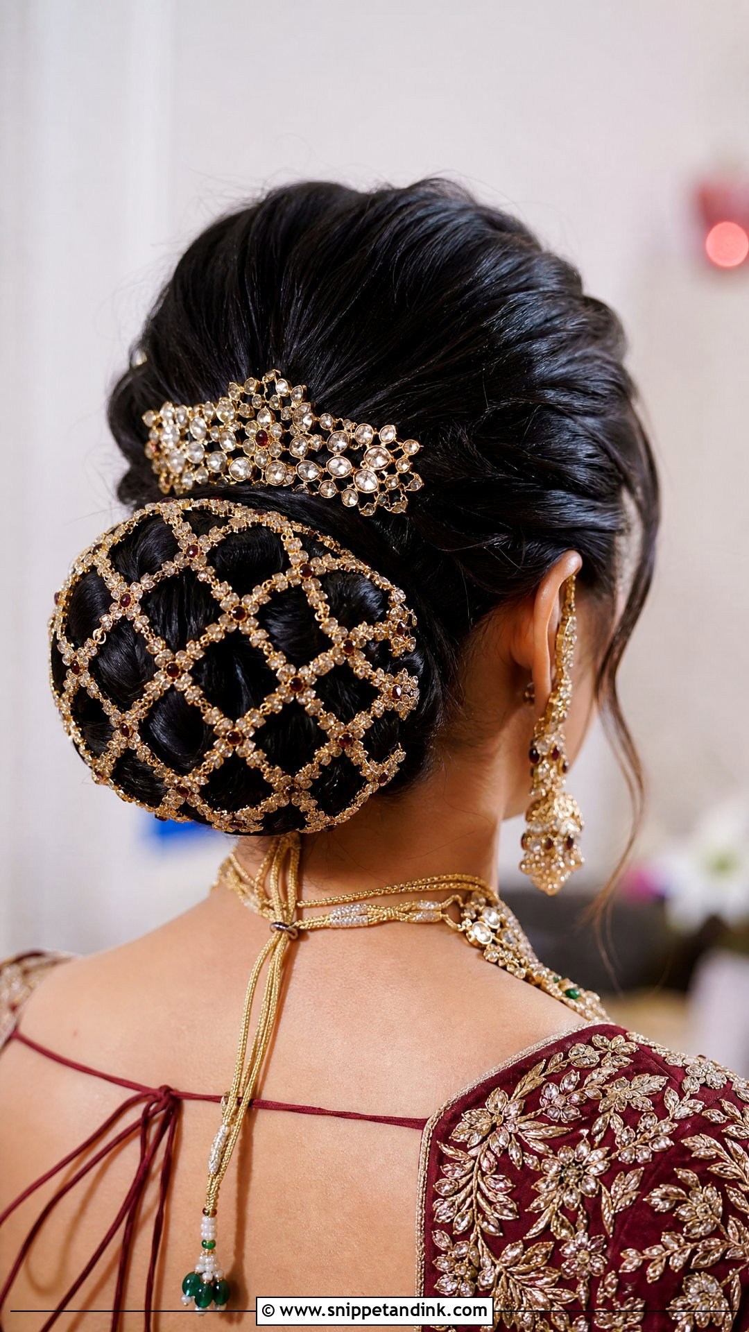 Bun With Hair Accessories Hairstyle - Snippet and Ink - 20 Indian Wedding Buns Hairstyles