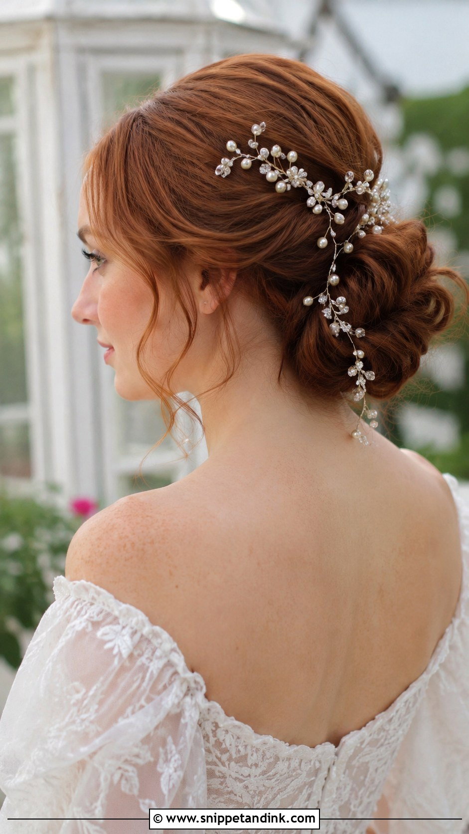 Bun With Hair Vine Accessory - Snippet and Ink - 20 Hair Bun Styles Wedding