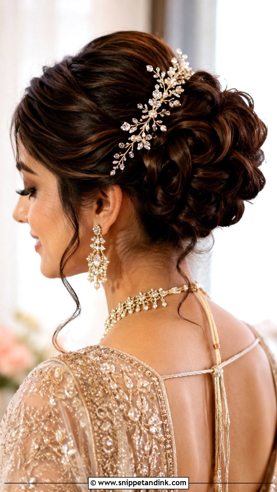 Bun With Hair Vine Bridal Juda - Snippet and Ink - 25 Bridal Juda Hairstyles